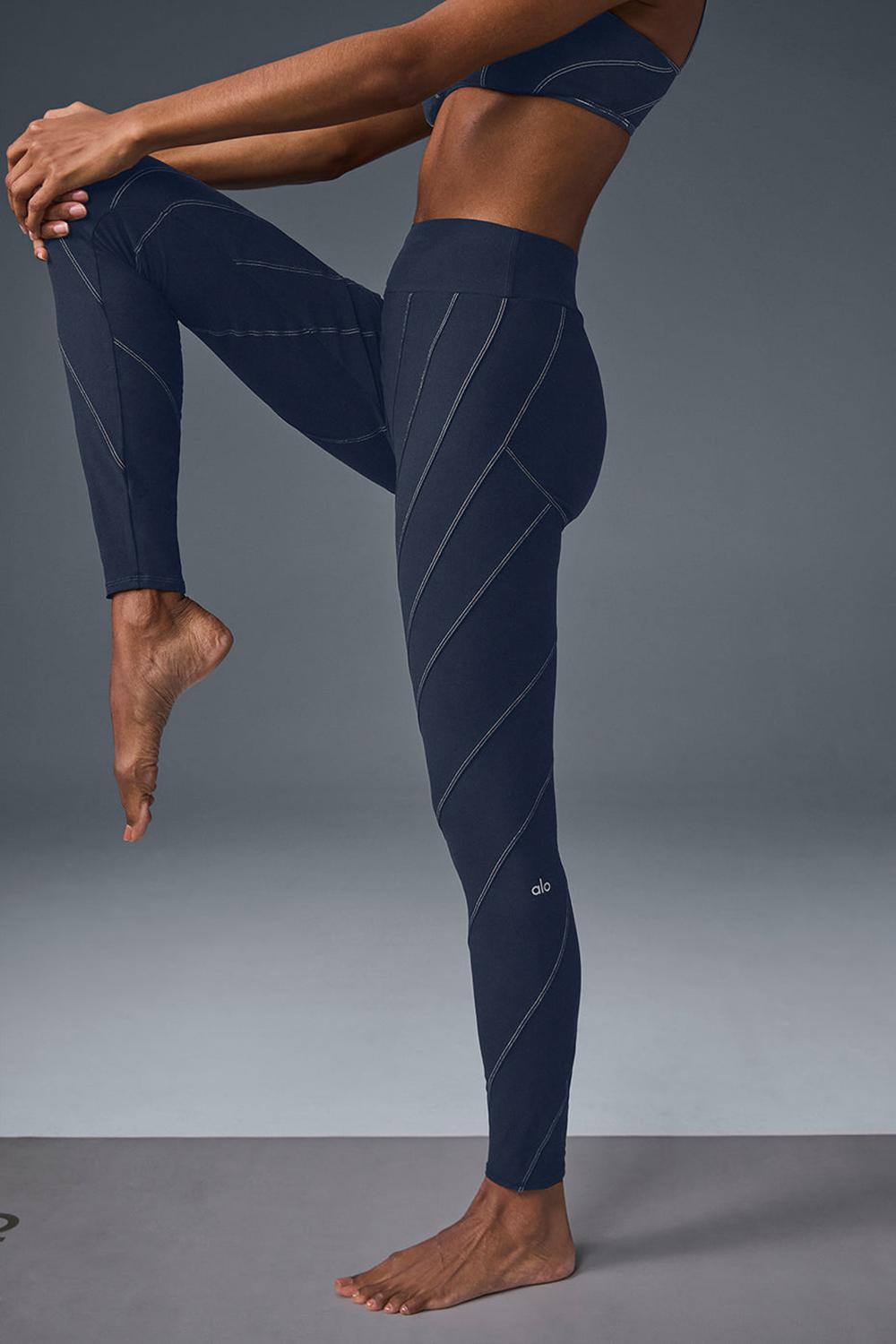 Leggins Alo Yoga Alosoft High-Waist Sunray Mujer Azul Marino | Mexico  ORB-905287