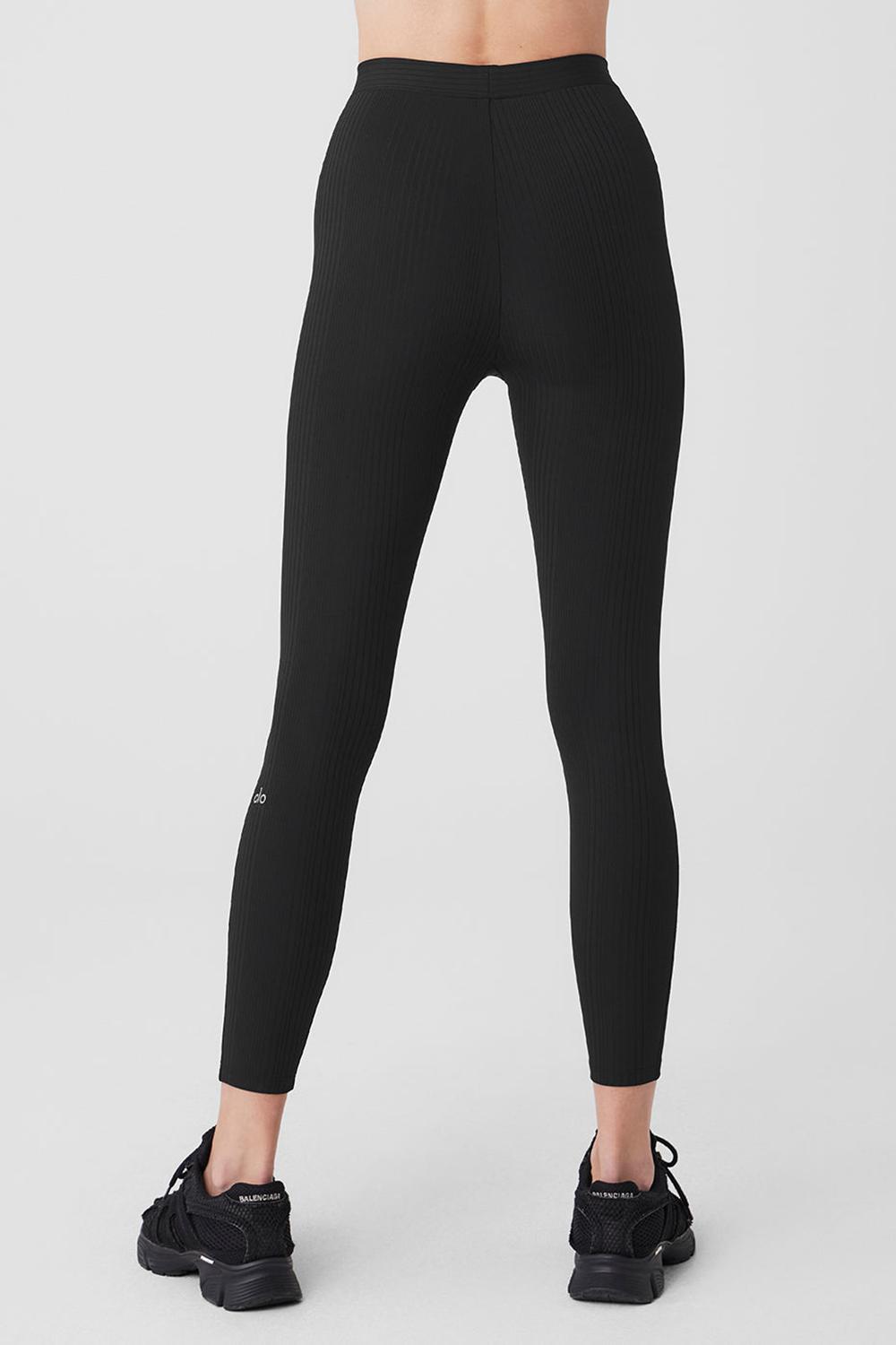 Leggins Alo Yoga High-Waist 7/8 Run It Back Mujer Negros | Mexico  FCA-648321