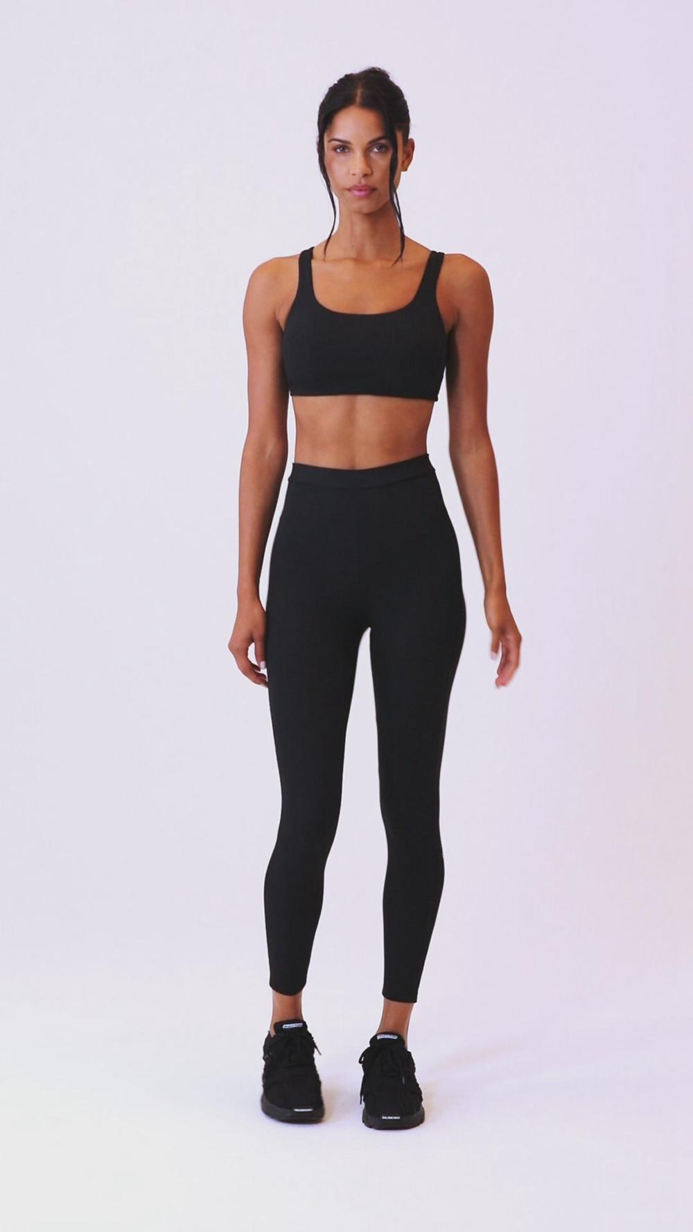 Leggins Alo Yoga High-Waist 7/8 Run It Back Mujer Negros | Mexico  FCA-648321