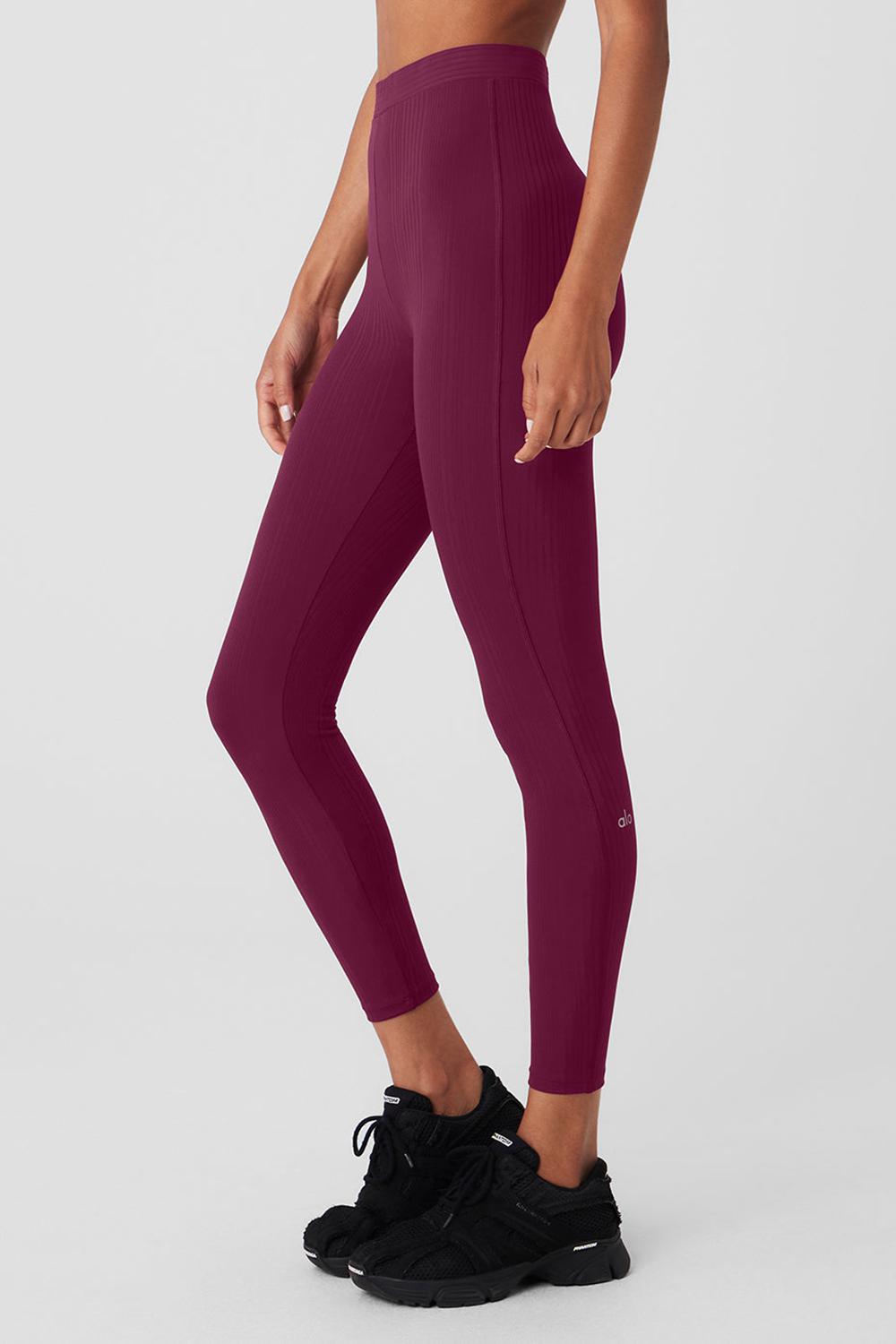 Leggins Alo Yoga High-Waist 7/8 Run It Back Mujer Wild Berry | Mexico  RVH-859713