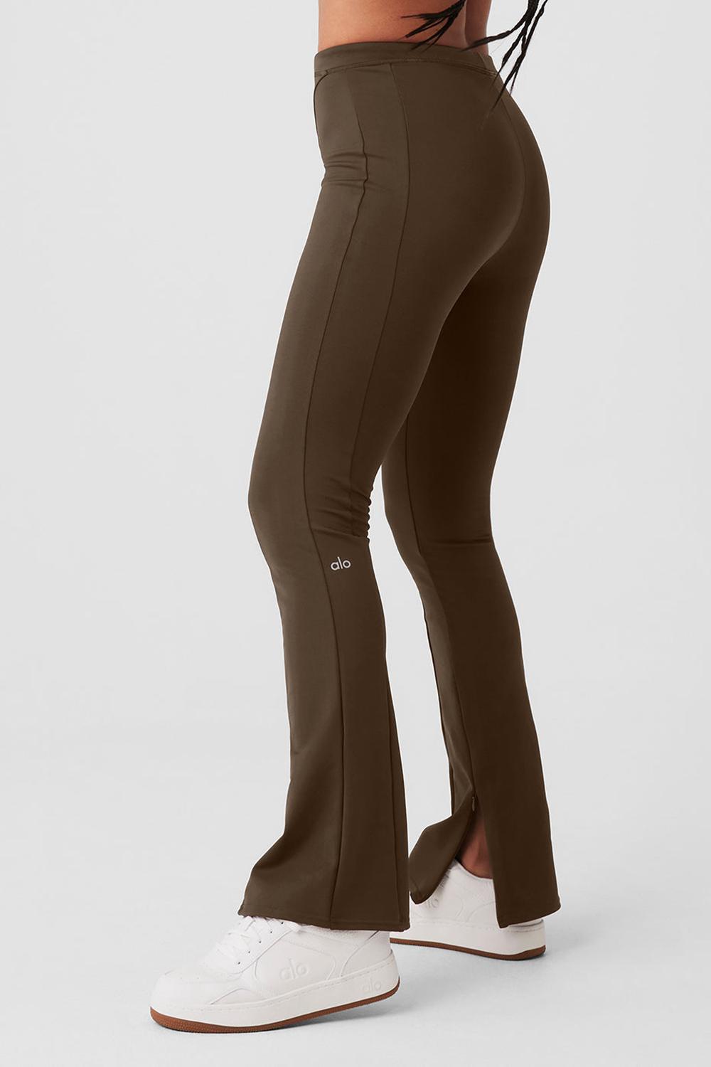 Leggins Alo Yoga High-Waist 7/8 Zip It Flare Mujer Espresso | Mexico  DXO-276301