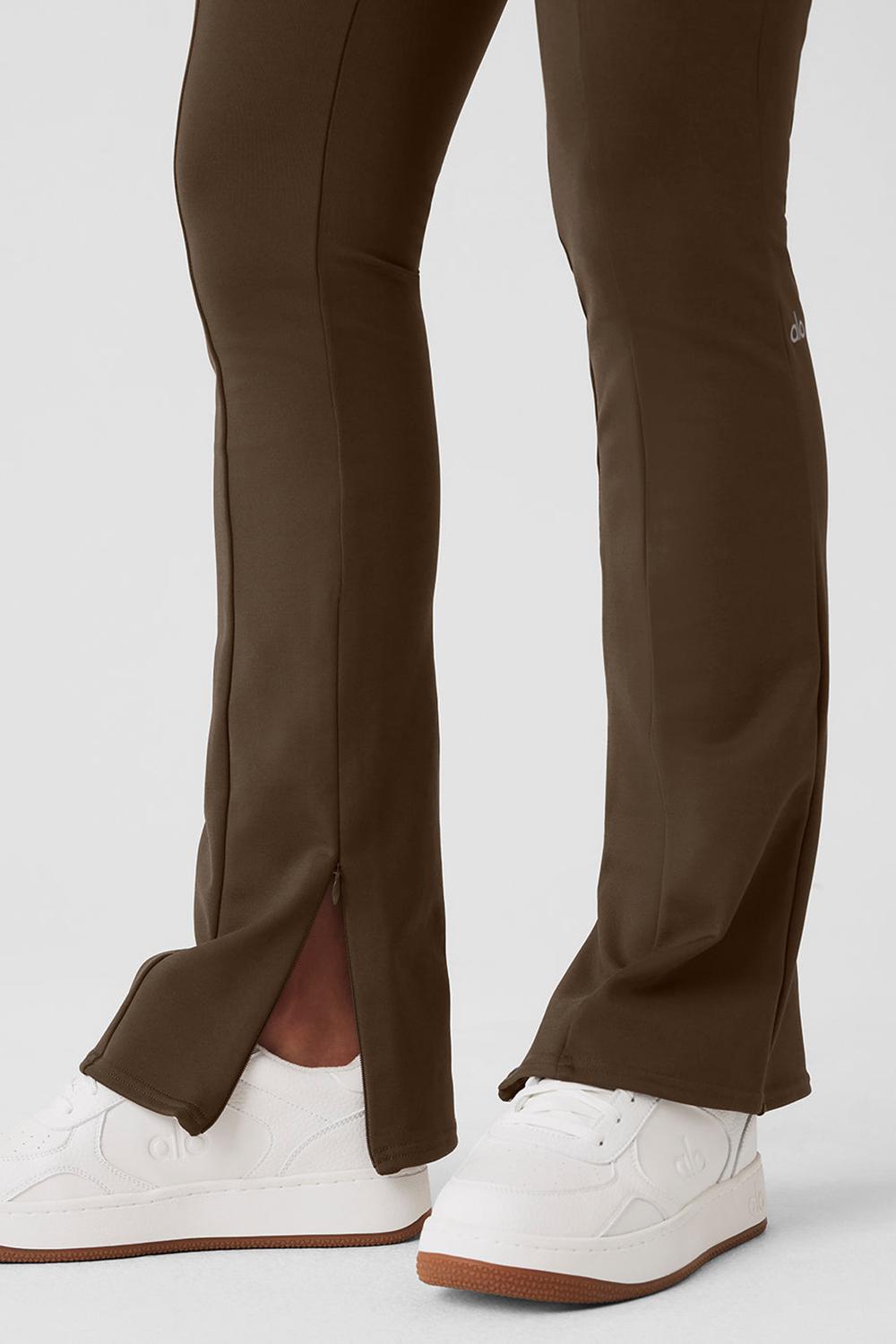 Leggins Alo Yoga High-Waist 7/8 Zip It Flare Mujer Espresso | Mexico  DXO-276301
