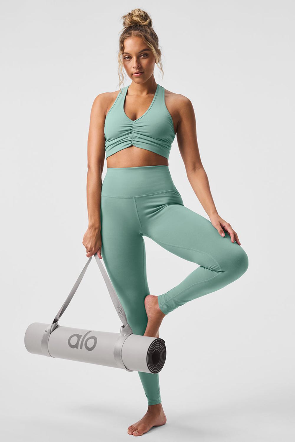 Leggins Alo Yoga High-Waist Airbrush Mujer Verdes | Mexico  TOB-764521