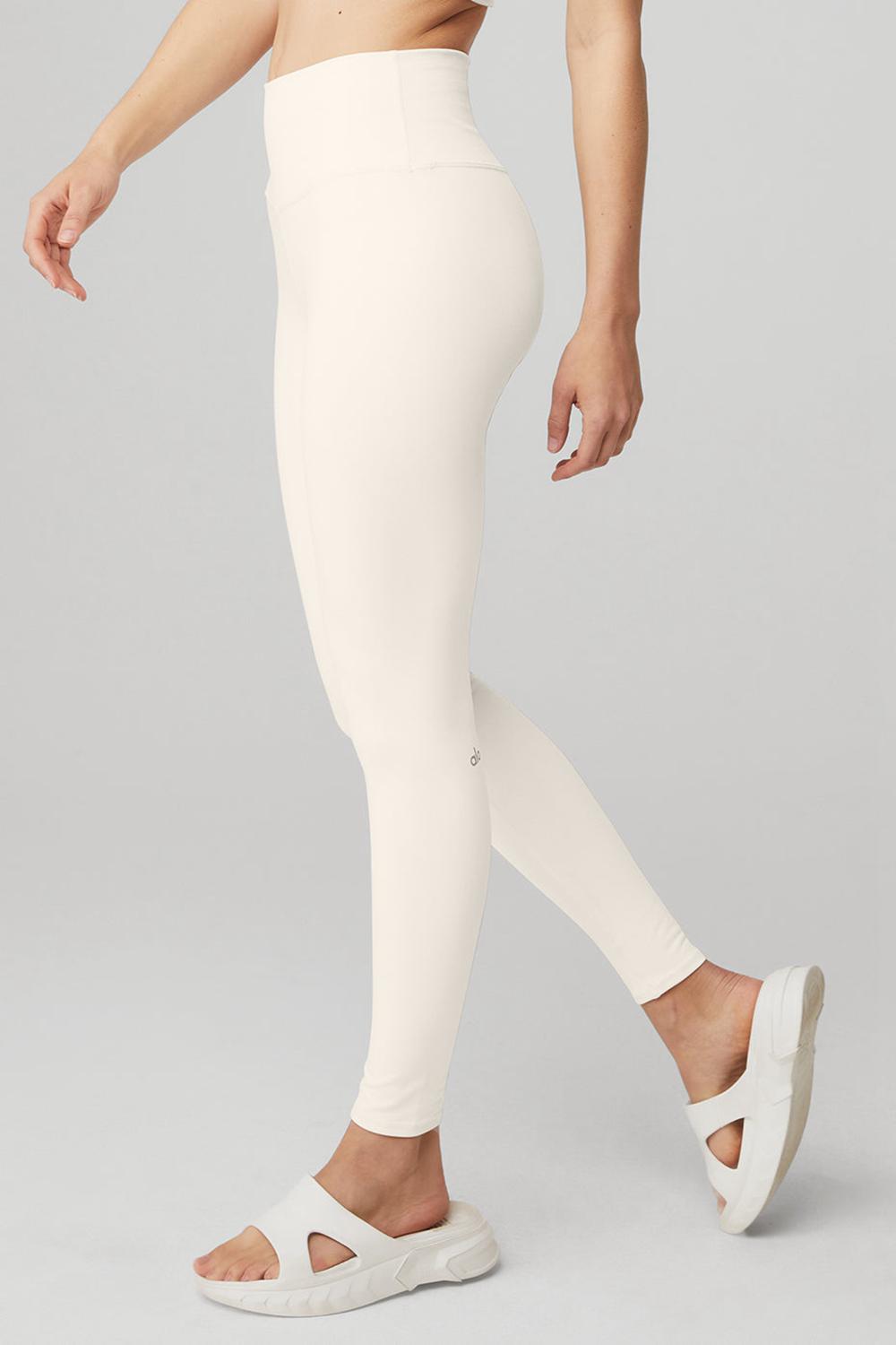 Leggins Alo Yoga High-Waist Airbrush Mujer Ivory | Mexico  EJU-195826