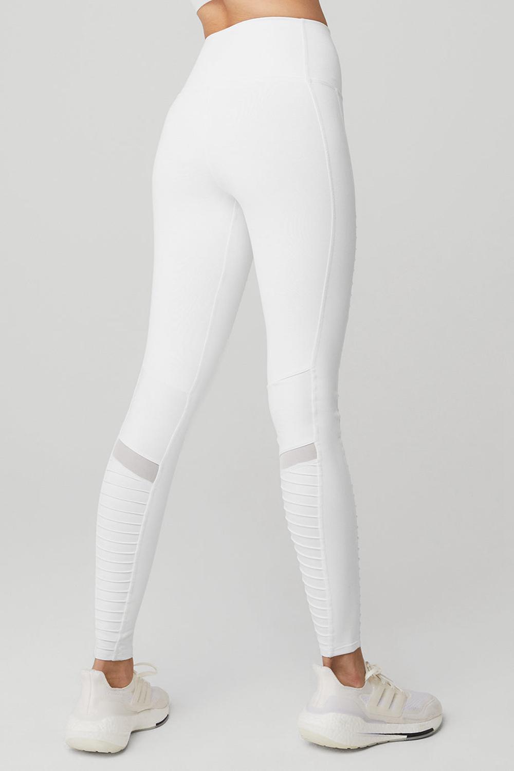 Leggins Alo Yoga High-Waist Moto Mujer Blancos Blancos | Mexico  XMP-915843