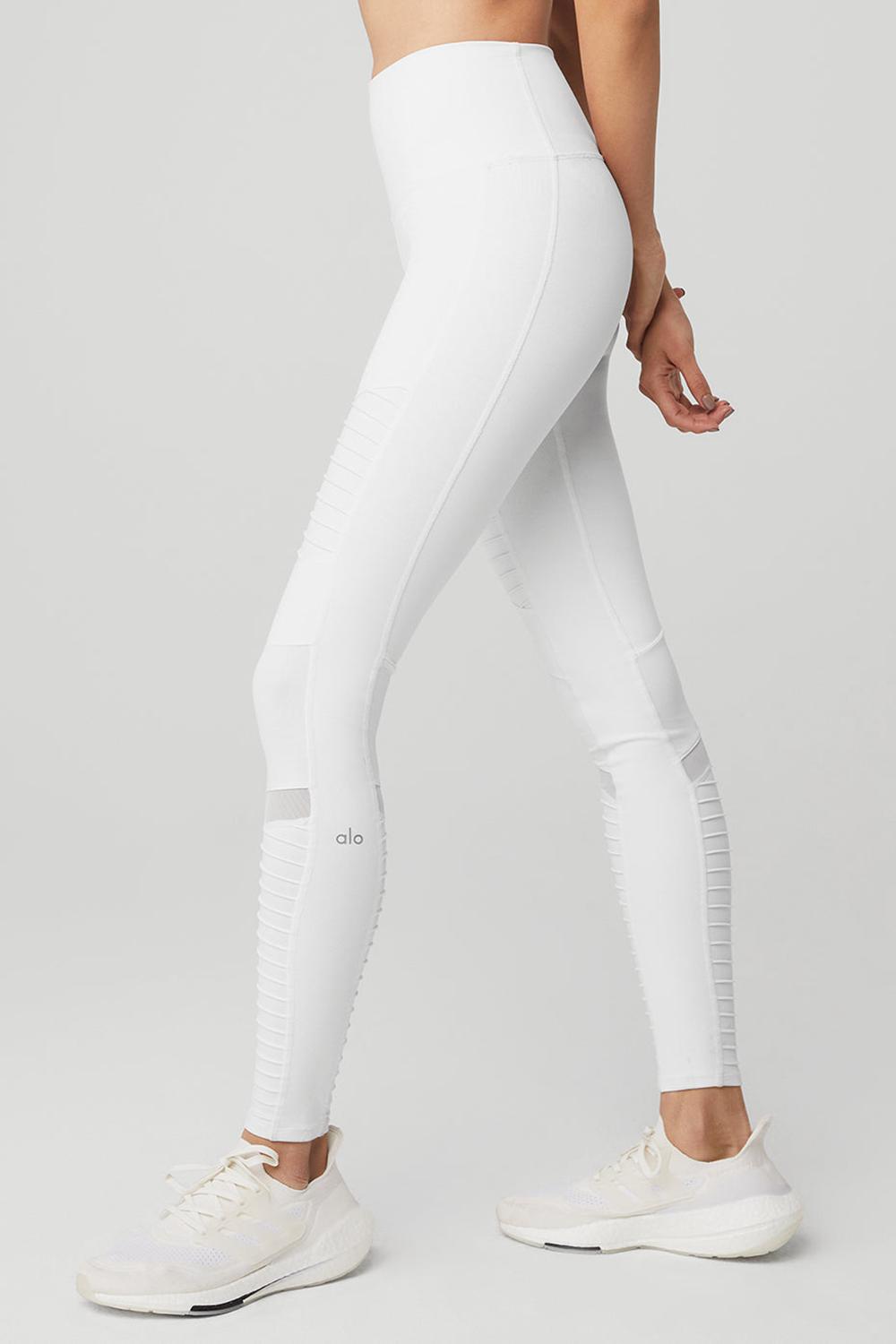 Leggins Alo Yoga High-Waist Moto Mujer Blancos Blancos | Mexico  XMP-915843
