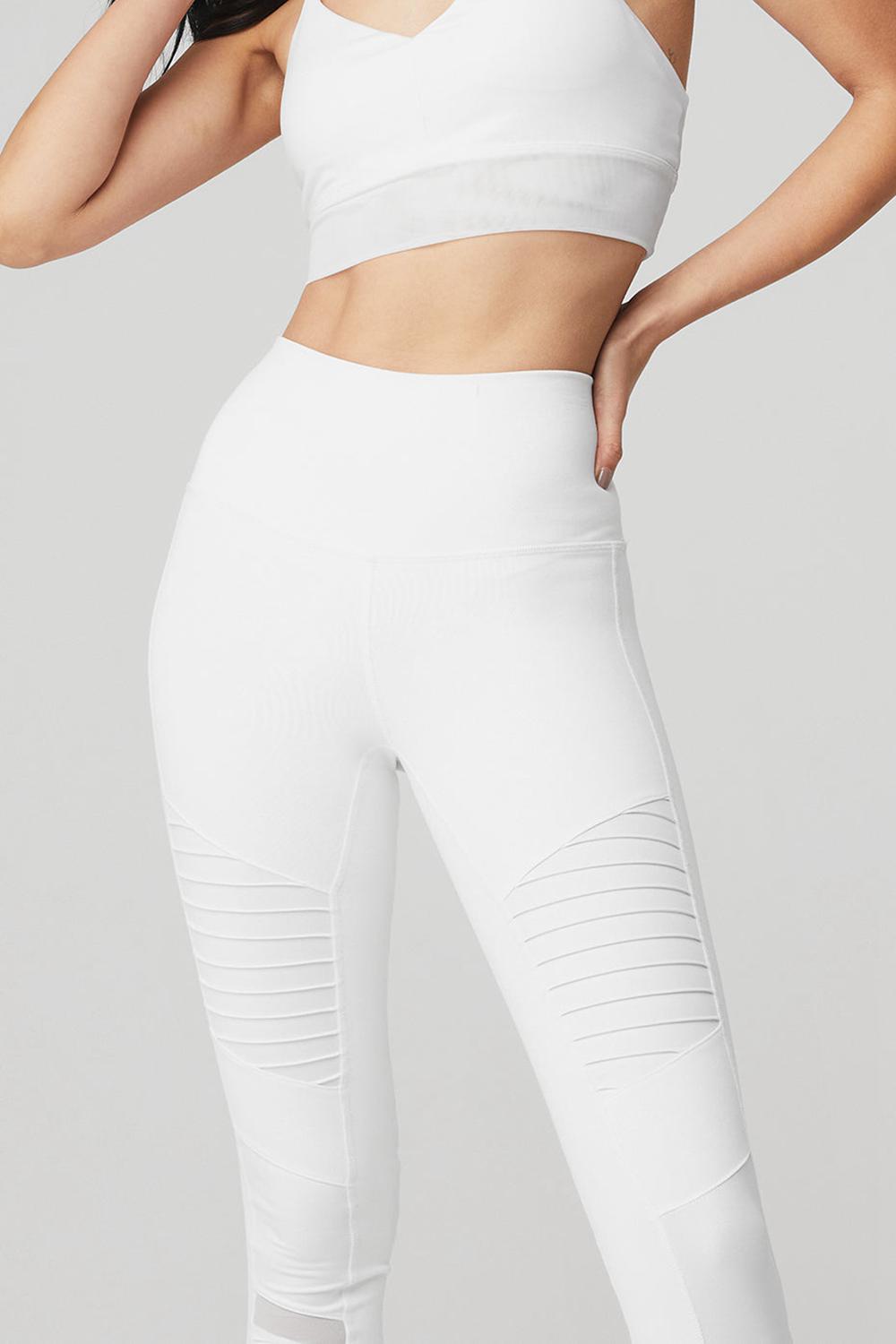 Leggins Alo Yoga High-Waist Moto Mujer Blancos Blancos | Mexico  XMP-915843