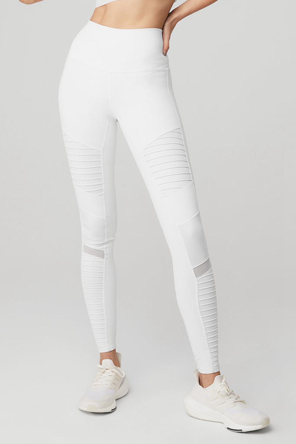 Leggins Alo Yoga High-Waist Moto Mujer Blancos Blancos | Mexico  XMP-915843