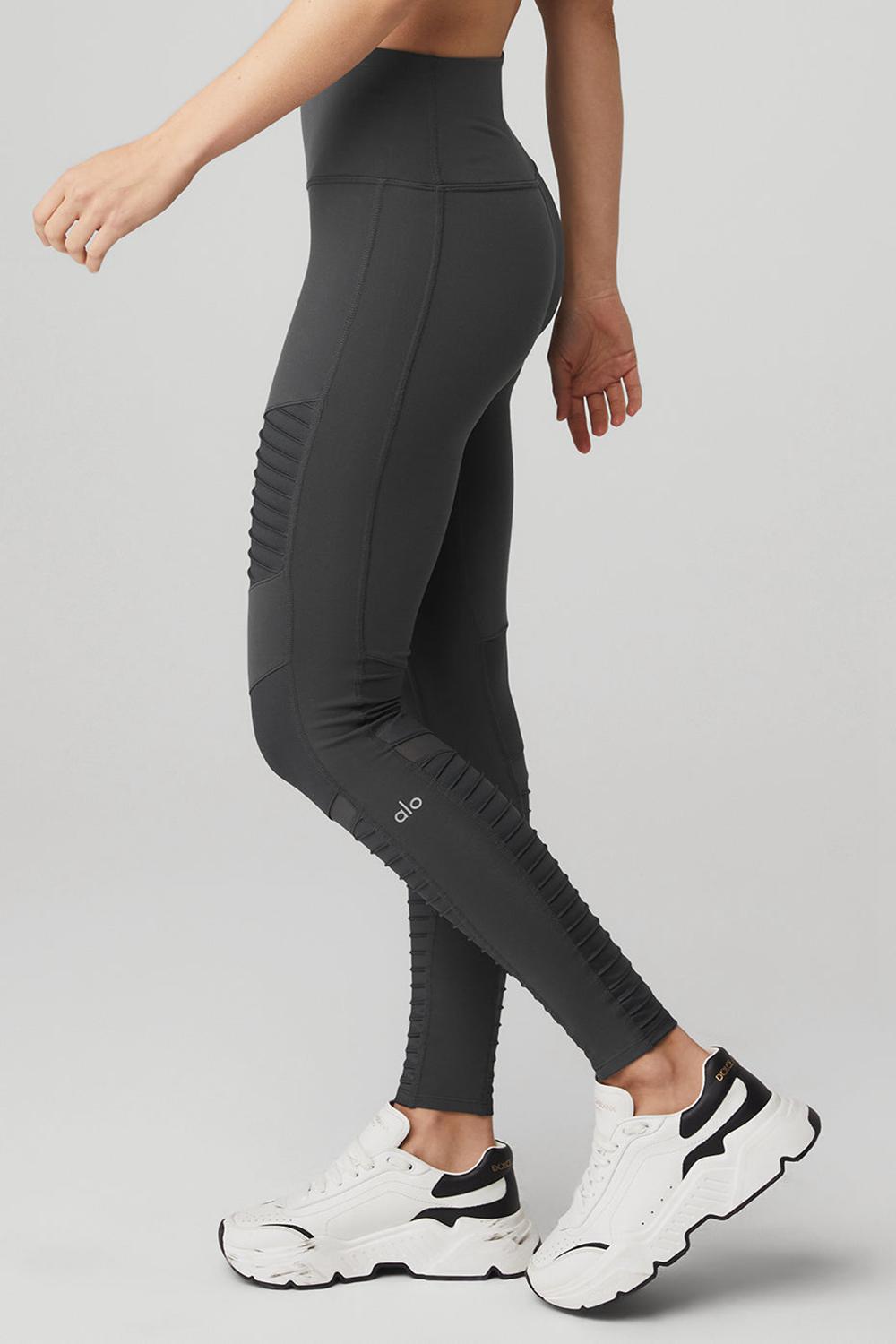 Leggins Alo Yoga High-Waist Motos Mujer Anthracite / Anthracite Glossy | Mexico  CAR-604589