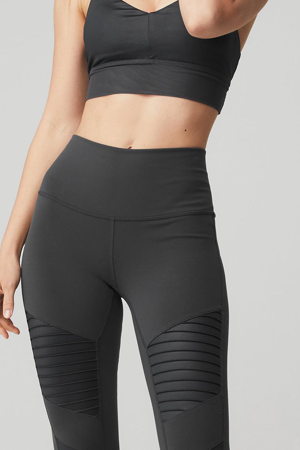 Leggins Alo Yoga High-Waist Motos Mujer Anthracite / Anthracite Glossy | Mexico  CAR-604589
