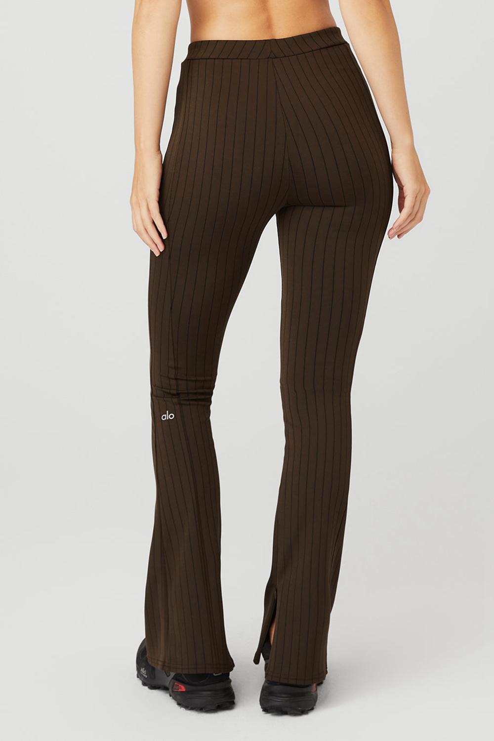 Leggins Alo Yoga High-Waist Pinstripe Zip It Flare Mujer Negros | Mexico  ZQF-569701