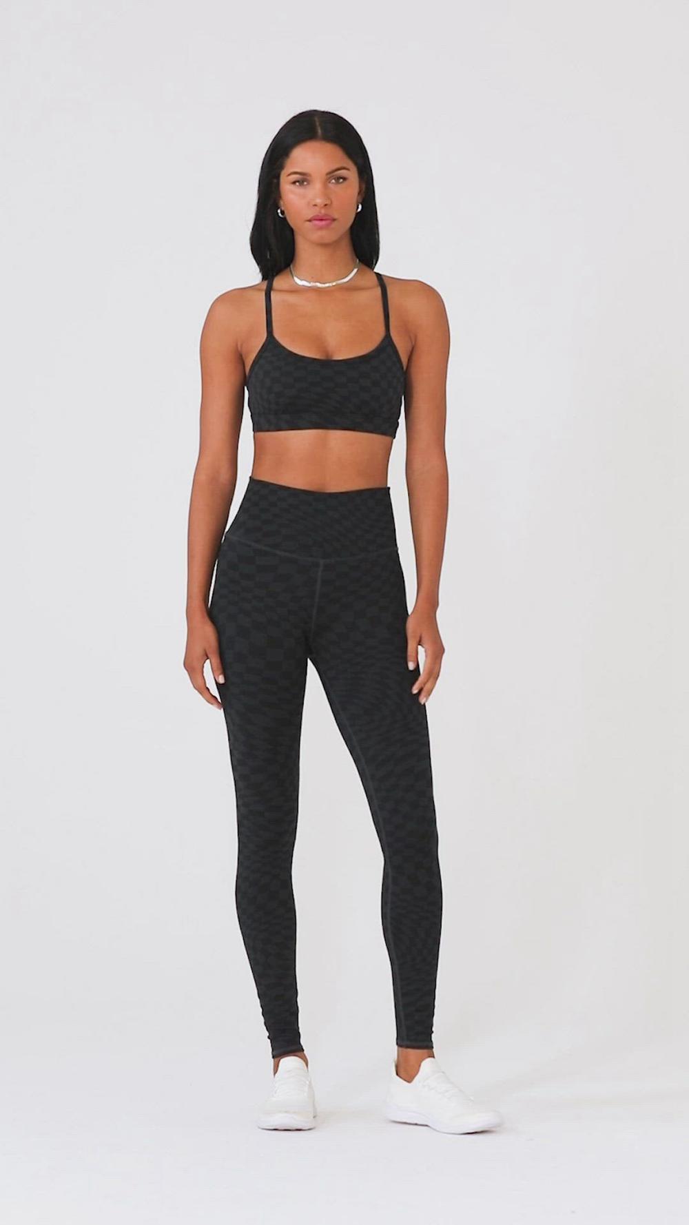 Leggins Alo Yoga Jacquard High-Waist Checkered Mujer Negros | Mexico  NVE-395624