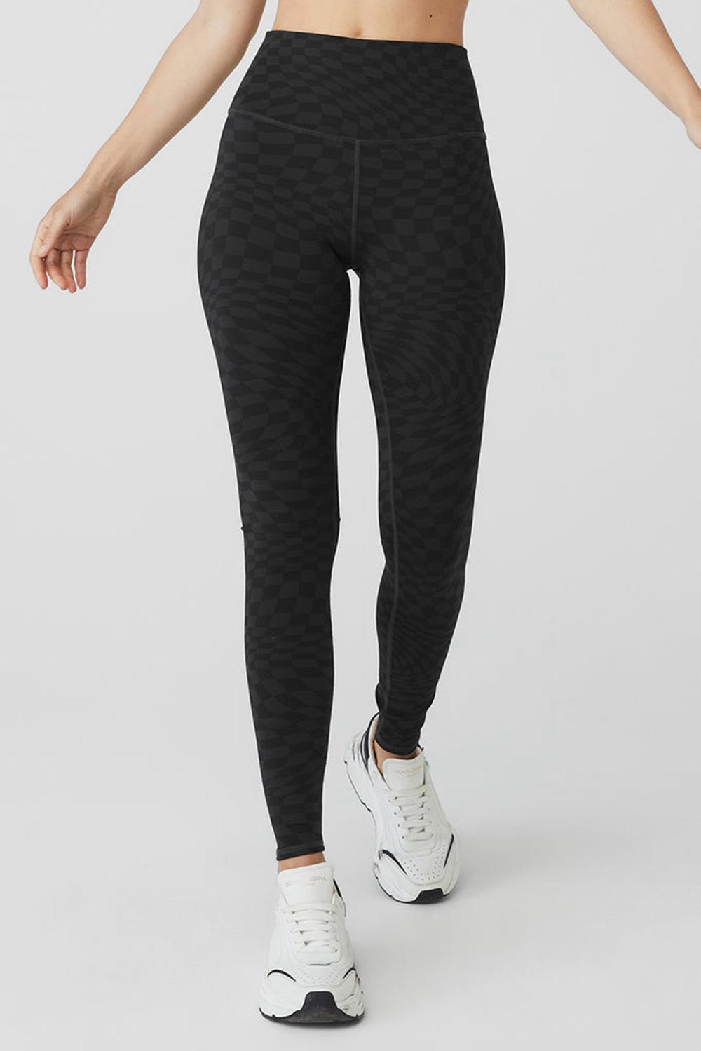 Leggins Alo Yoga Jacquard High-Waist Checkered Mujer Negros | Mexico  NVE-395624