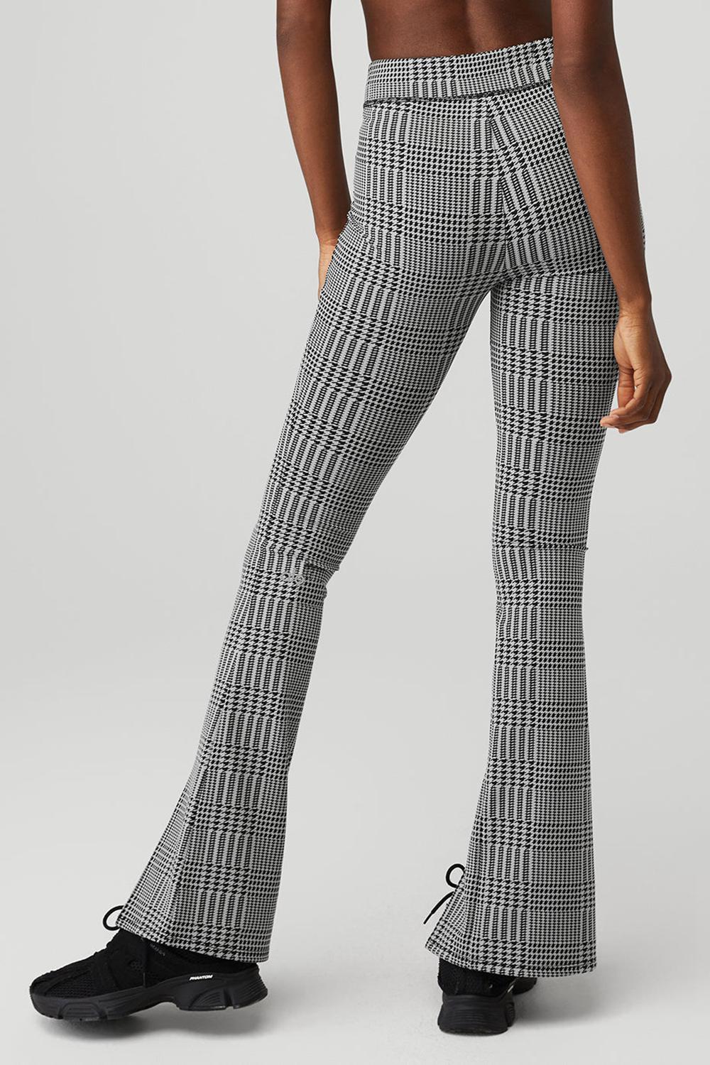 Leggins Alo Yoga Jacquard High-Waist Glenplaid Flutter Mujer Titanium Negros | Mexico  AZE-426750