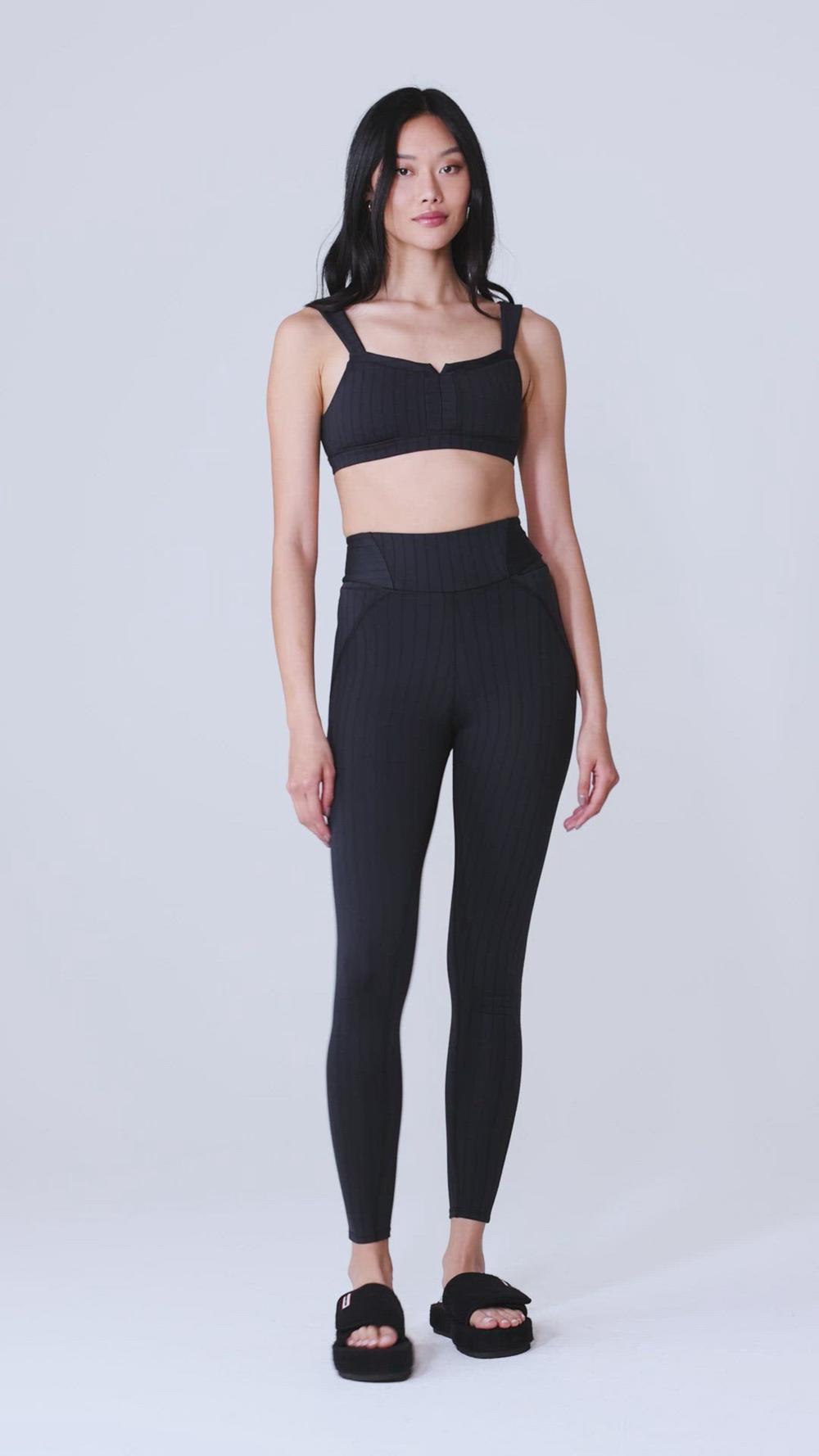 Leggins Alo Yoga Pinstripe Jacquard Extreme High-Waist Mujer Negros | Mexico  OFI-710932