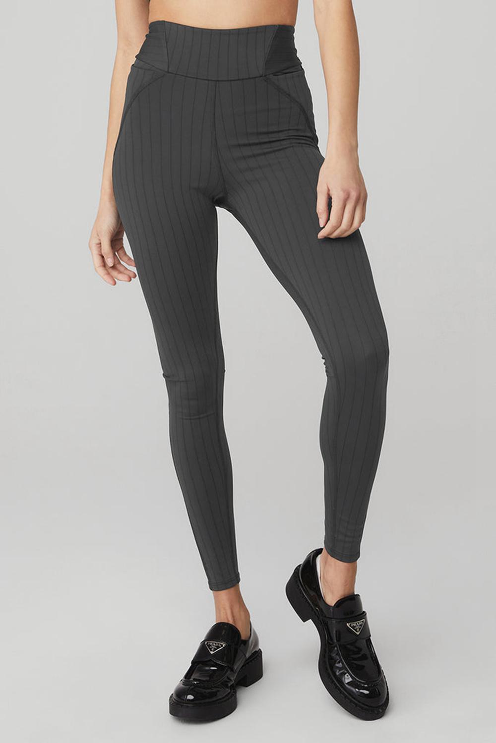 Leggins Alo Yoga Pinstripe Jacquard Extreme High-Waist Mujer Negros | Mexico  OFI-710932