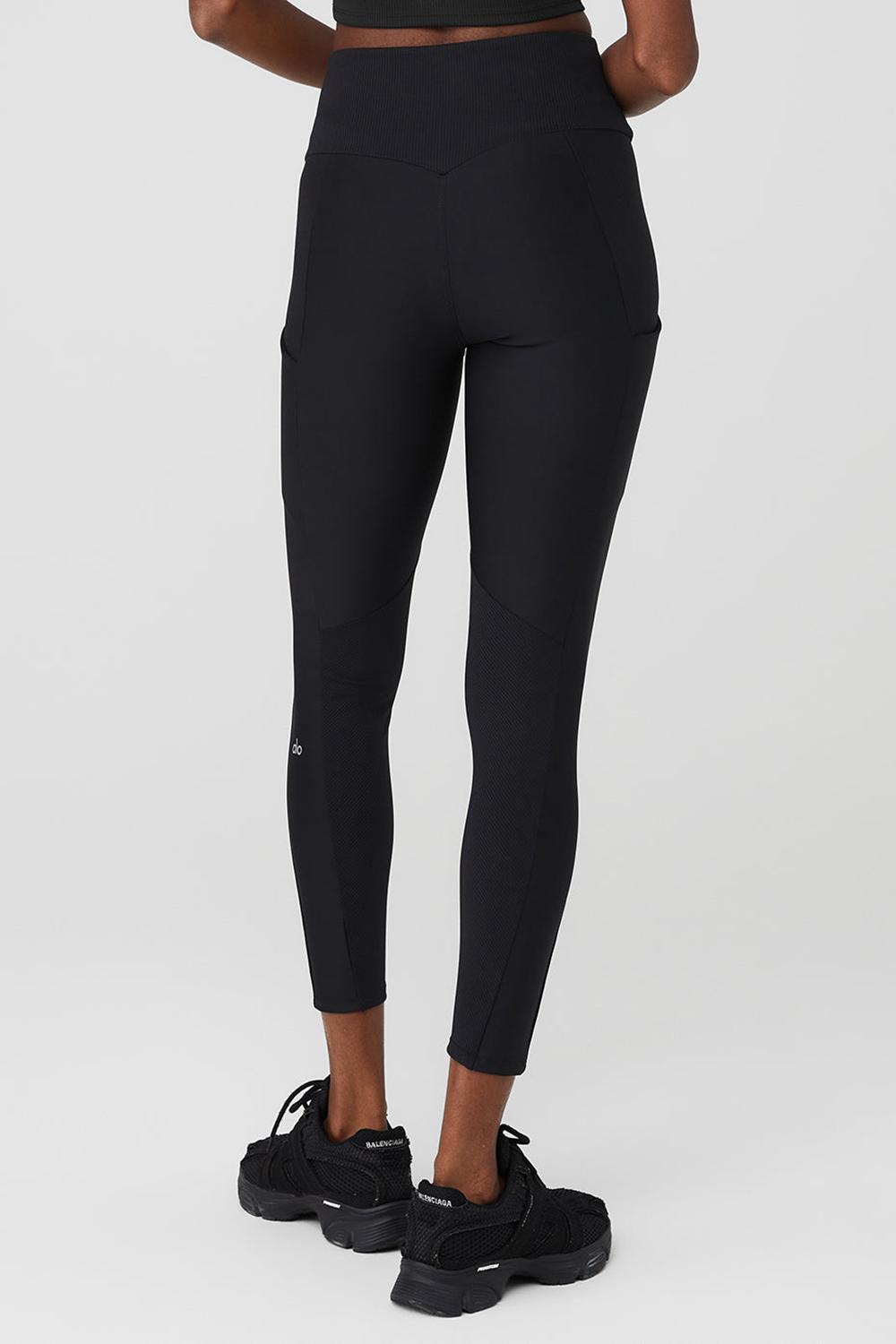 Leggins Alo Yoga Ribbed Airlift High-Waist 7/8 Enchanted Mujer Negros | Mexico  HGR-512749