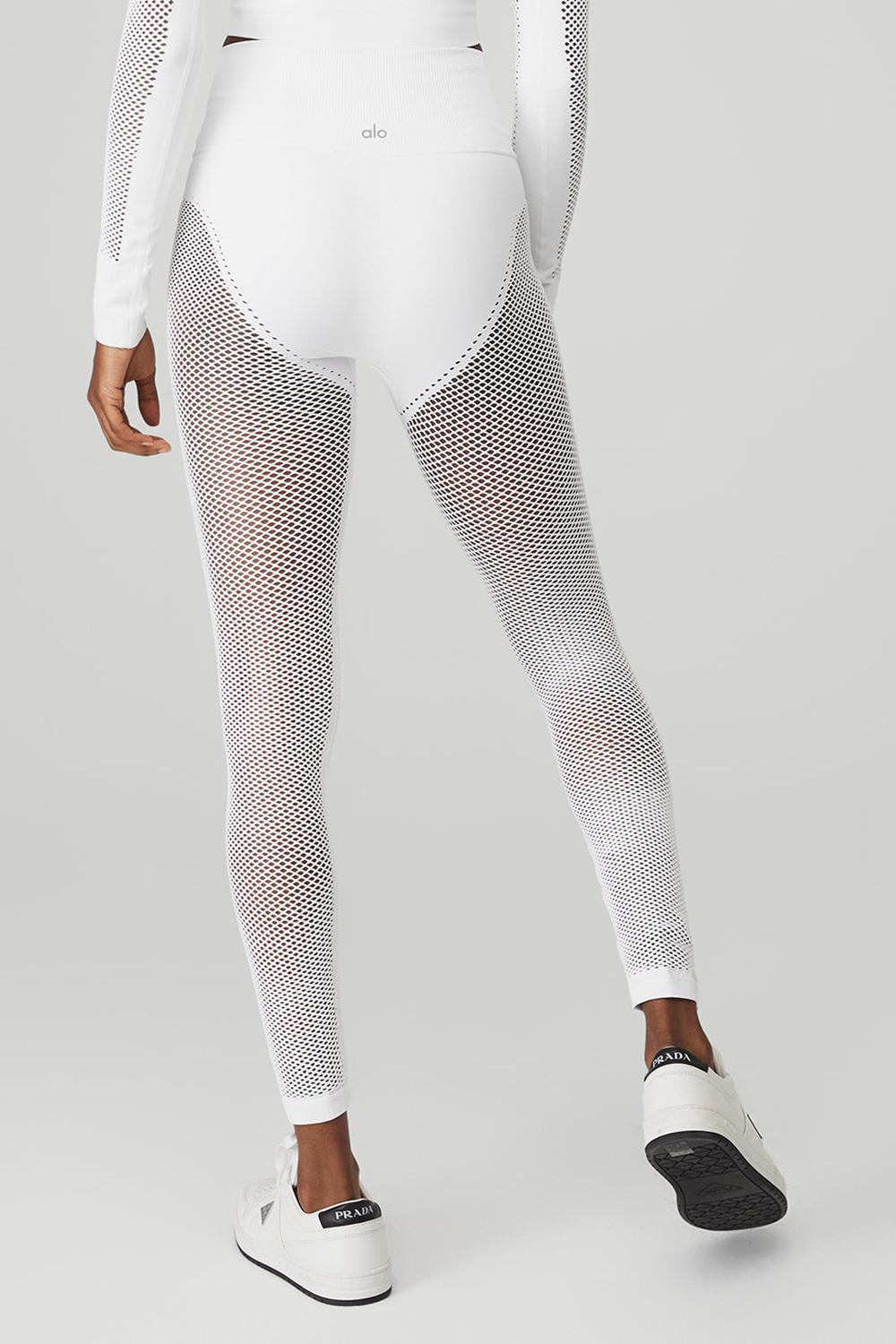 Leggins Alo Yoga Seamless High-Waist 7/8 Limitless Open Air Mujer Blancos | Mexico  DAU-837512