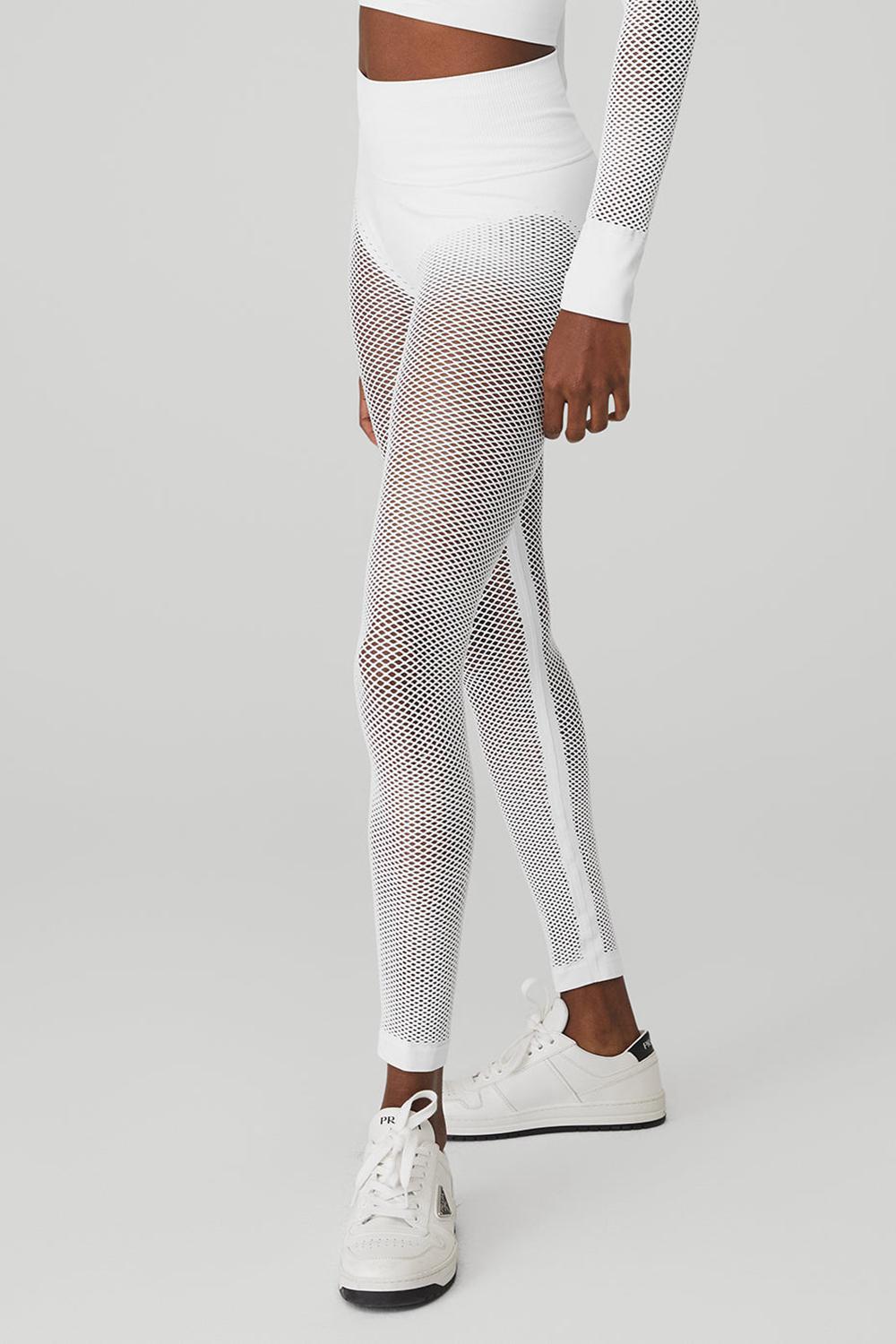 Leggins Alo Yoga Seamless High-Waist 7/8 Limitless Open Air Mujer Blancos | Mexico  DAU-837512