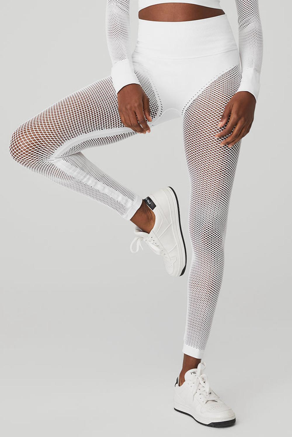 Leggins Alo Yoga Seamless High-Waist 7/8 Limitless Open Air Mujer Blancos | Mexico  DAU-837512