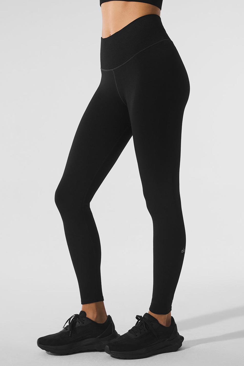 Leggins Alo Yoga Seamless Winter Warm Plush High-Waist 7/8 Mujer Negros | Mexico  HQJ-652397