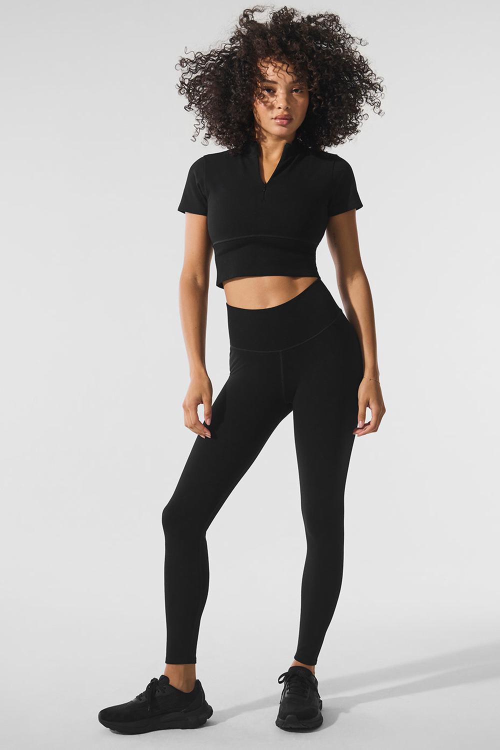 Leggins Alo Yoga Seamless Winter Warm Plush High-Waist 7/8 Mujer Negros | Mexico  HQJ-652397