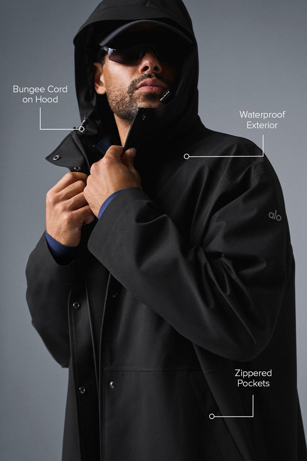 Long Coat Alo Yoga Rain Or Shine Hombre Negros | Mexico  NMY-573894