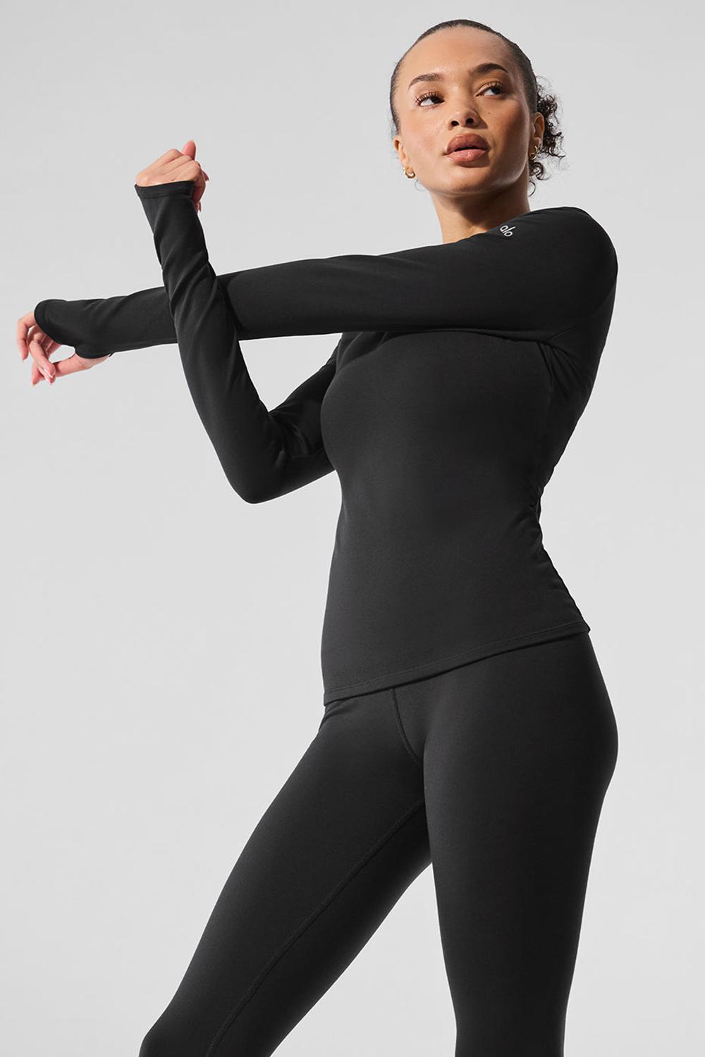 Manga Larga Alo Yoga Airbrush Winter Warm Nocturne Mujer Negros | Mexico  DKY-420357
