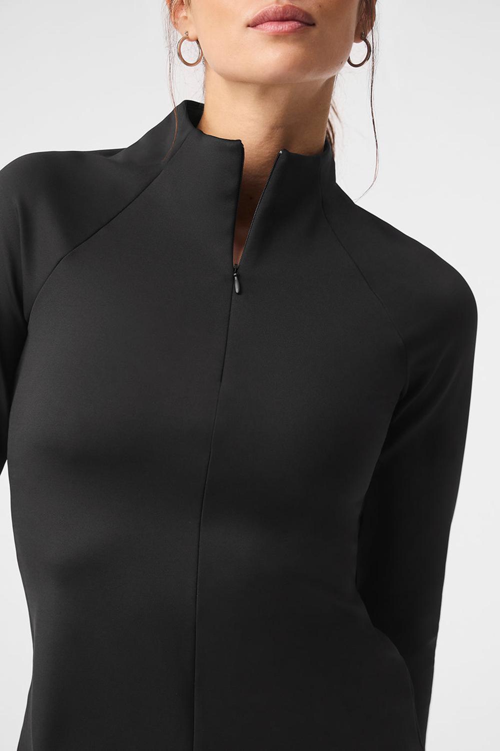 Manga Larga Alo Yoga Airlift Winter Warm 1/4 Zip Mujer Negros | Mexico  EMB-253417