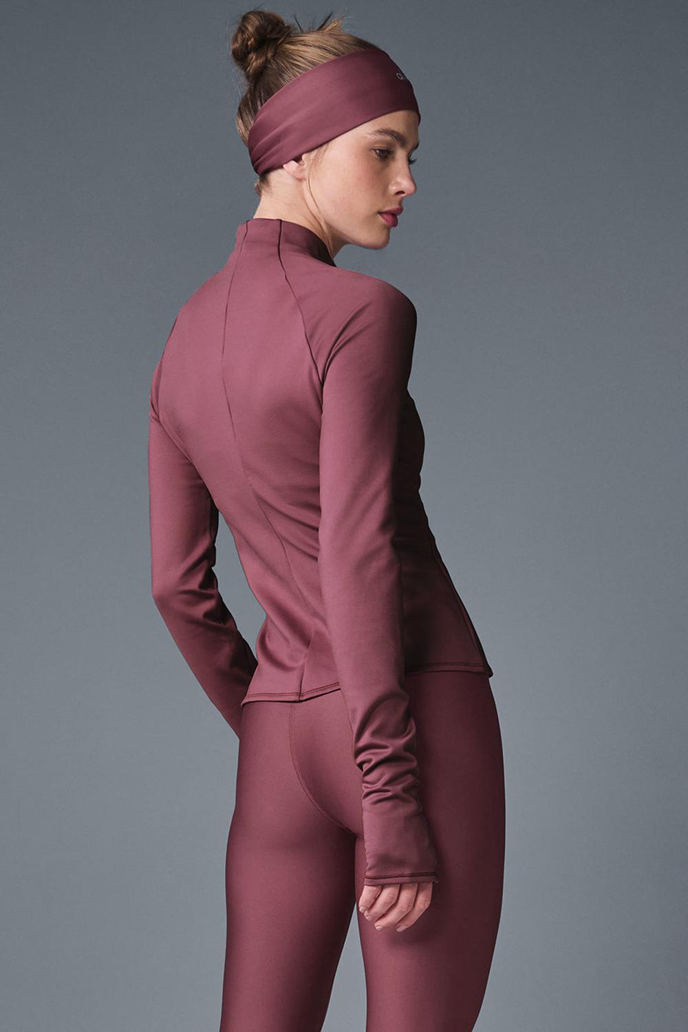 Manga Larga Alo Yoga Airlift Winter Warm 1/4 Zip Mujer Vino | Mexico  ABP-240356