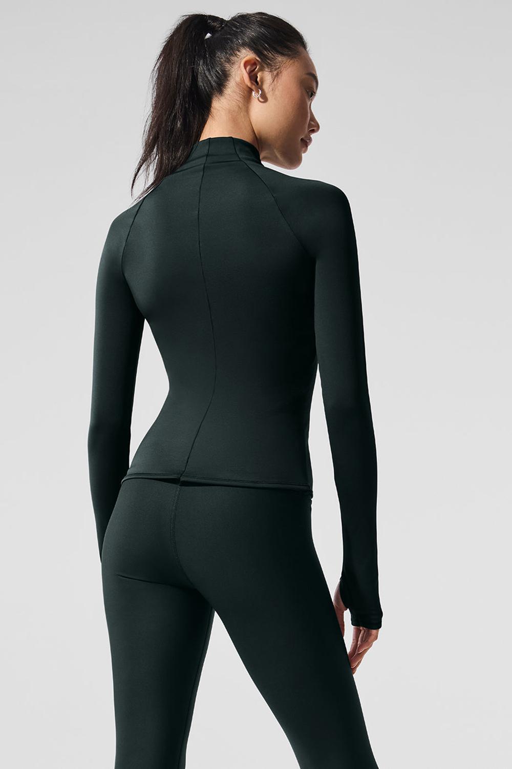 Manga Larga Alo Yoga Airlift Winter Warm 1/4 Zip Mujer Verdes | Mexico  ZLW-569238