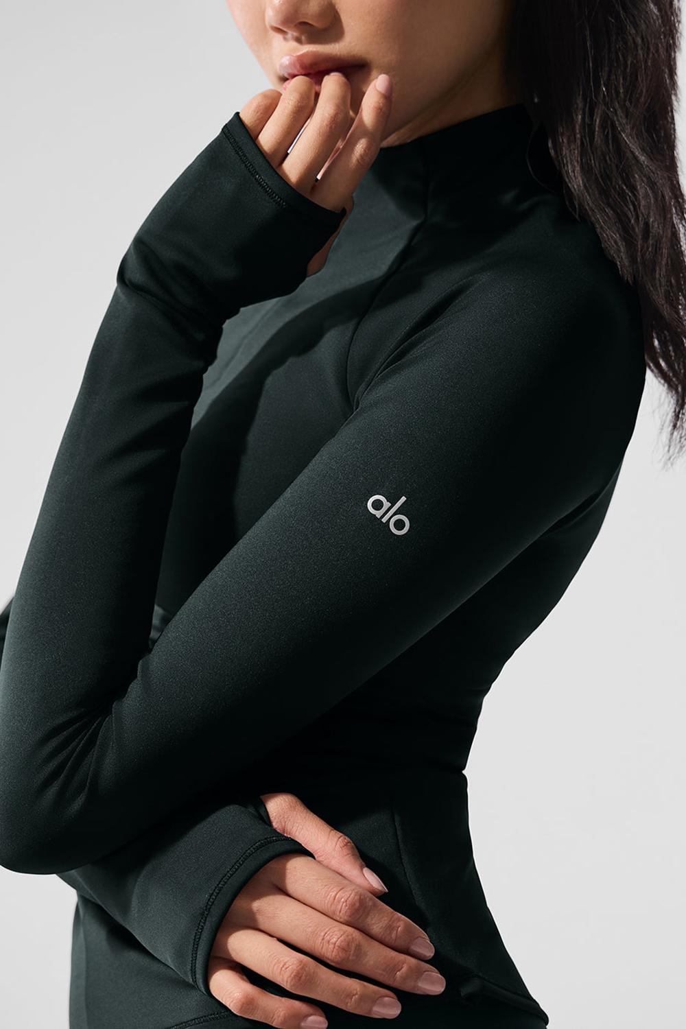 Manga Larga Alo Yoga Airlift Winter Warm 1/4 Zip Mujer Verdes | Mexico  ZLW-569238