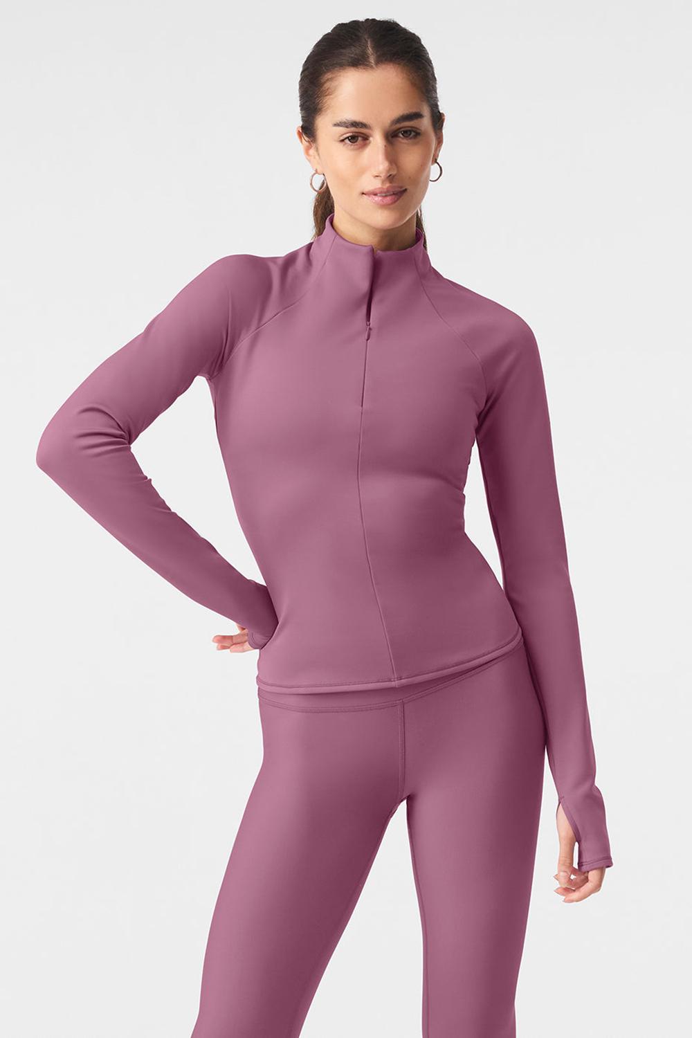 Manga Larga Alo Yoga Airlift Winter Warm 1/4 Zip Mujer Soft Mulberry | Mexico  SJT-074136