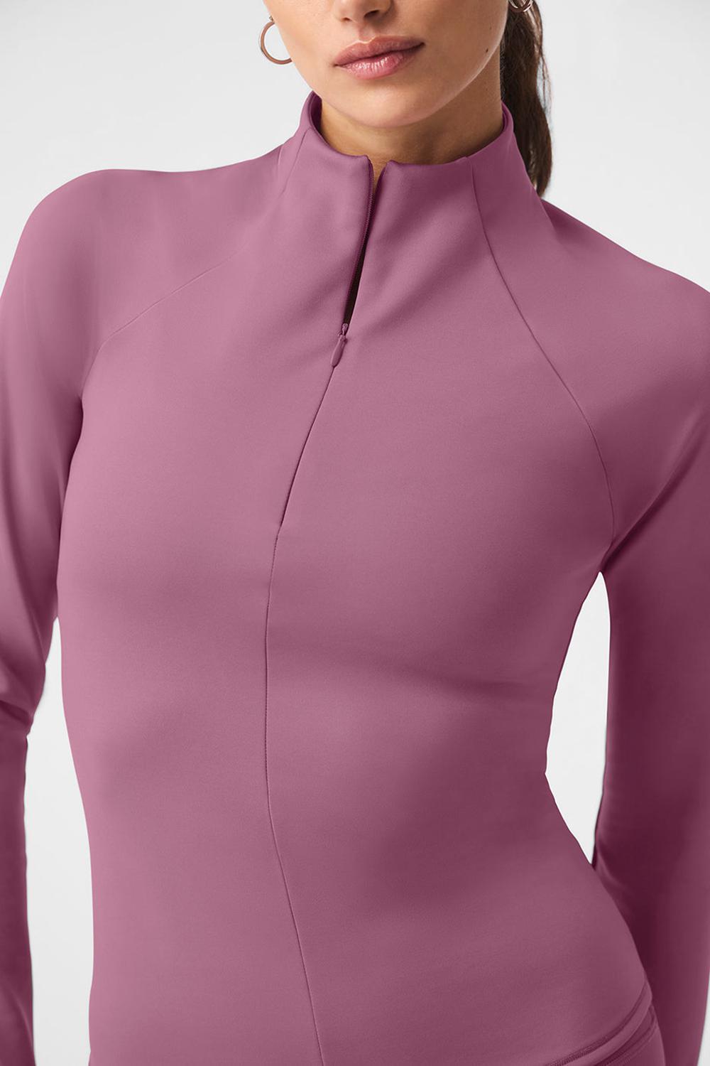 Manga Larga Alo Yoga Airlift Winter Warm 1/4 Zip Mujer Soft Mulberry | Mexico  SJT-074136