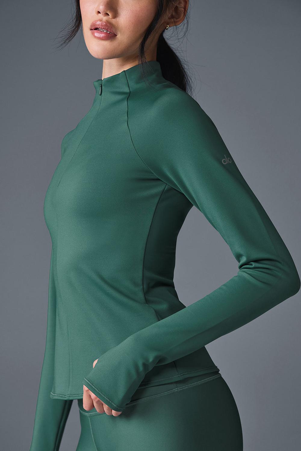 Manga Larga Alo Yoga Airlift Winter Warm 1/4 Zip Mujer Winter Ivy | Mexico  KRN-410632