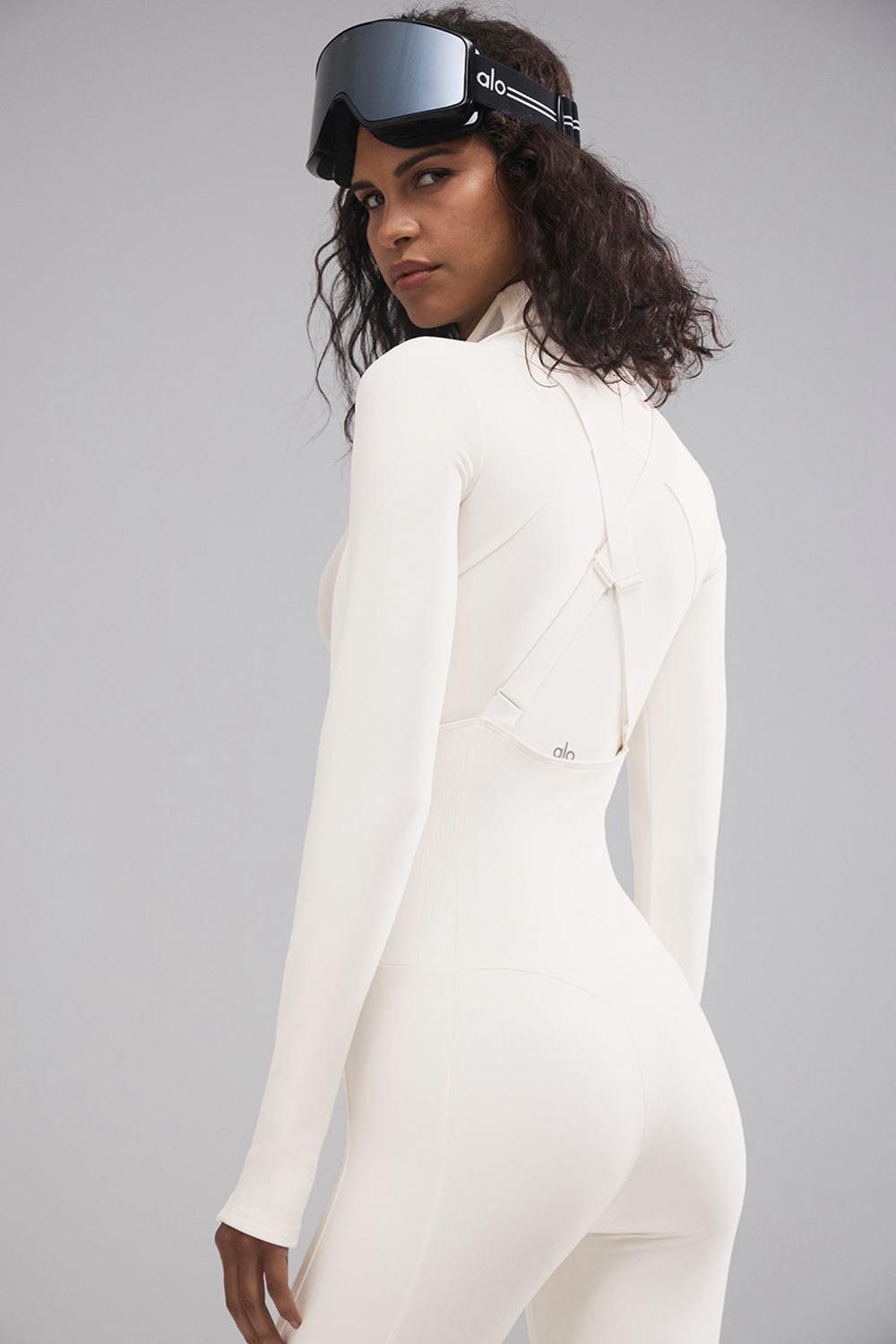 Manga Larga Alo Yoga Airlift Winter Warm Mesh Ski Time Mujer Ivory | Mexico  GUV-927810