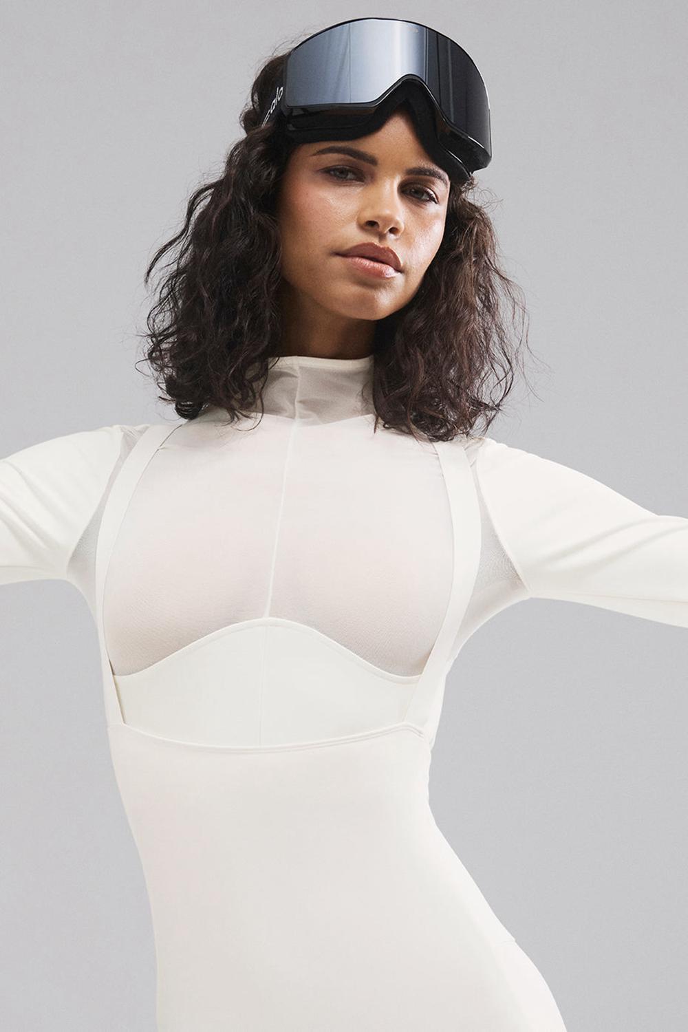 Manga Larga Alo Yoga Airlift Winter Warm Mesh Ski Time Mujer Ivory | Mexico  GUV-927810
