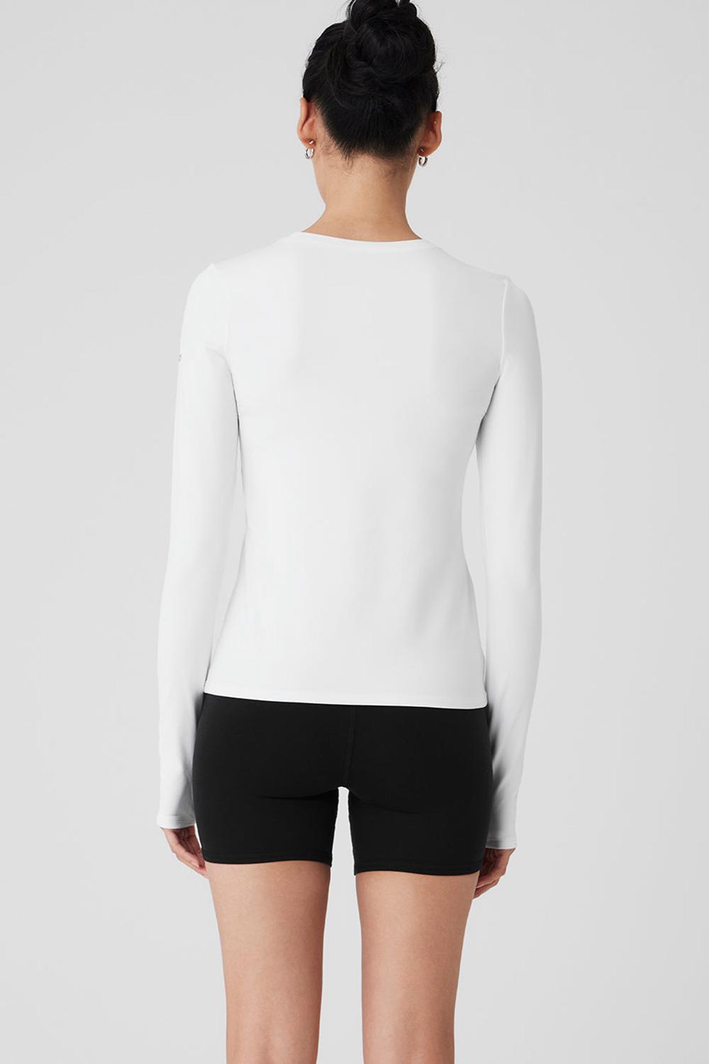 Manga Larga Alo Yoga Alosoft Finesse Mujer Blancos | Mexico  FLE-381065