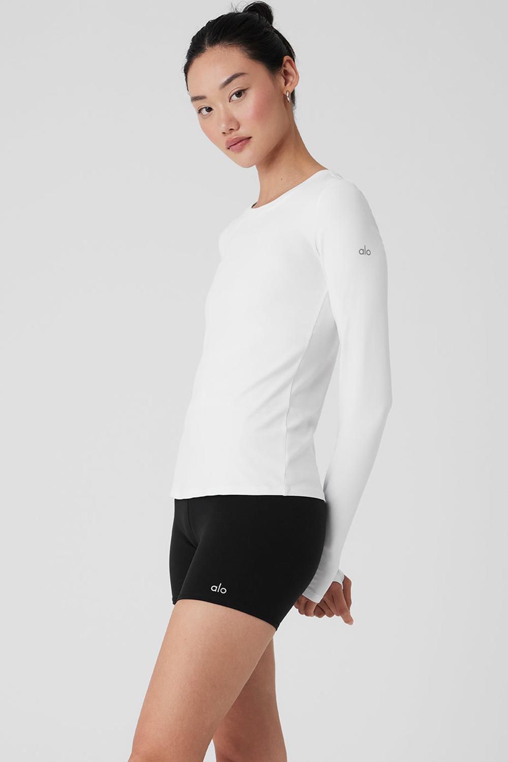 Manga Larga Alo Yoga Alosoft Finesse Mujer Blancos | Mexico  FLE-381065