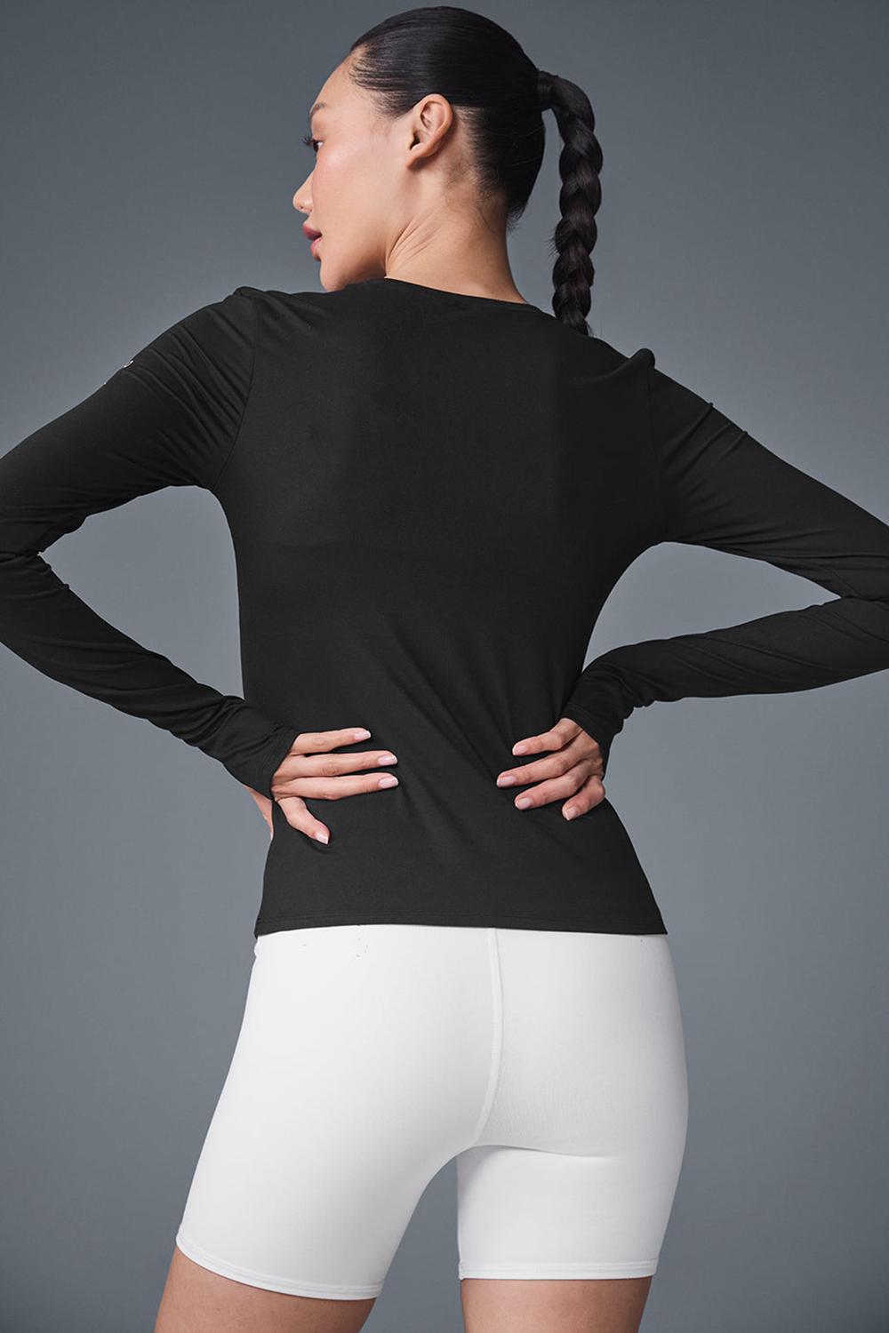 Manga Larga Alo Yoga Alosoft Finesse Mujer Negros | Mexico  SJH-285763