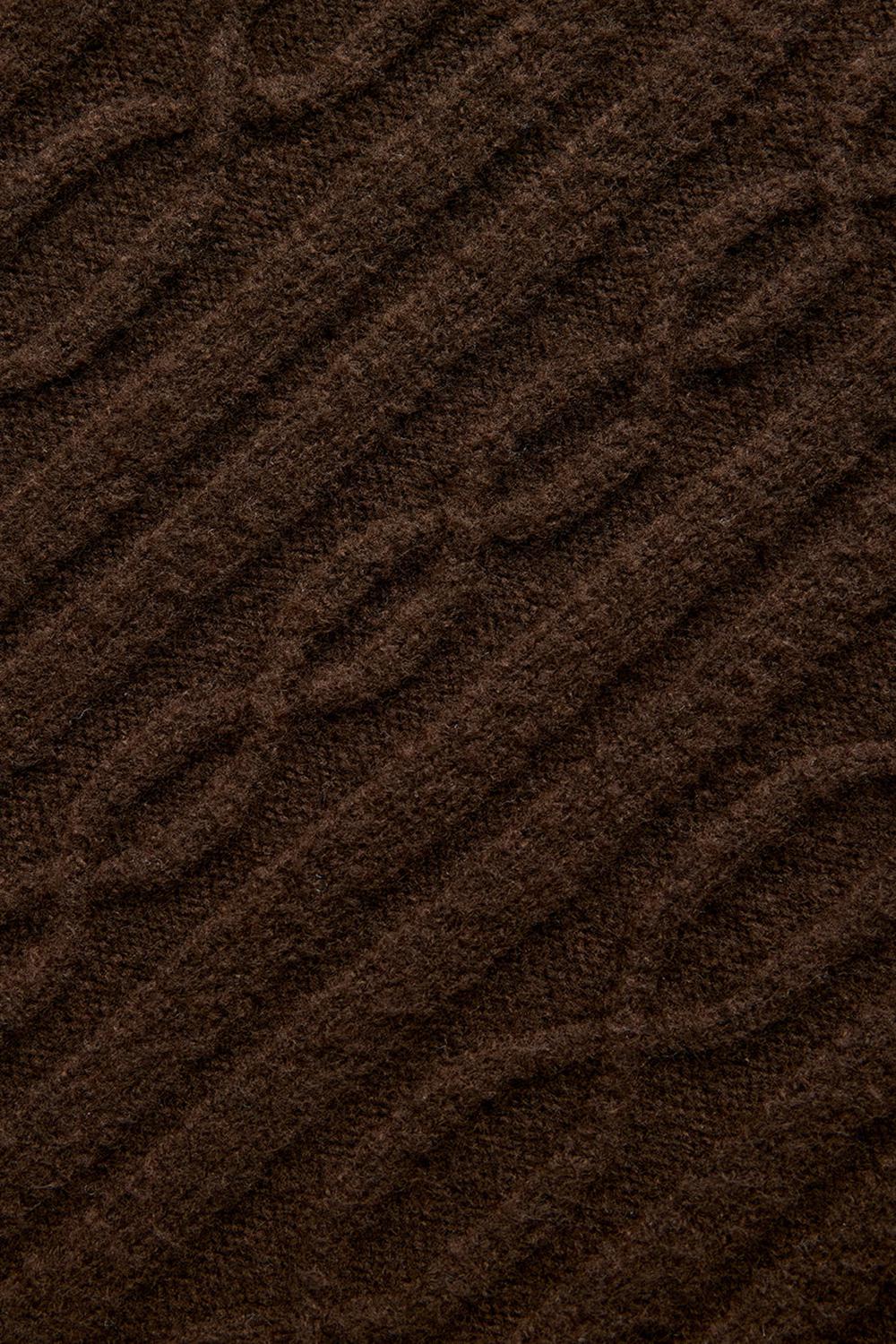 Manga Larga Alo Yoga Cable Knit Cropped Winter Bliss Turtleneck Mujer Espresso | Mexico  DSV-359012