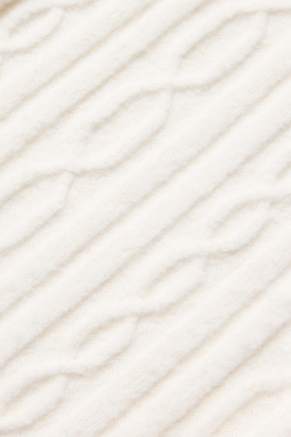 Manga Larga Alo Yoga Cable Knit Cropped Winter Bliss Turtleneck Mujer Ivory | Mexico  UVS-734260