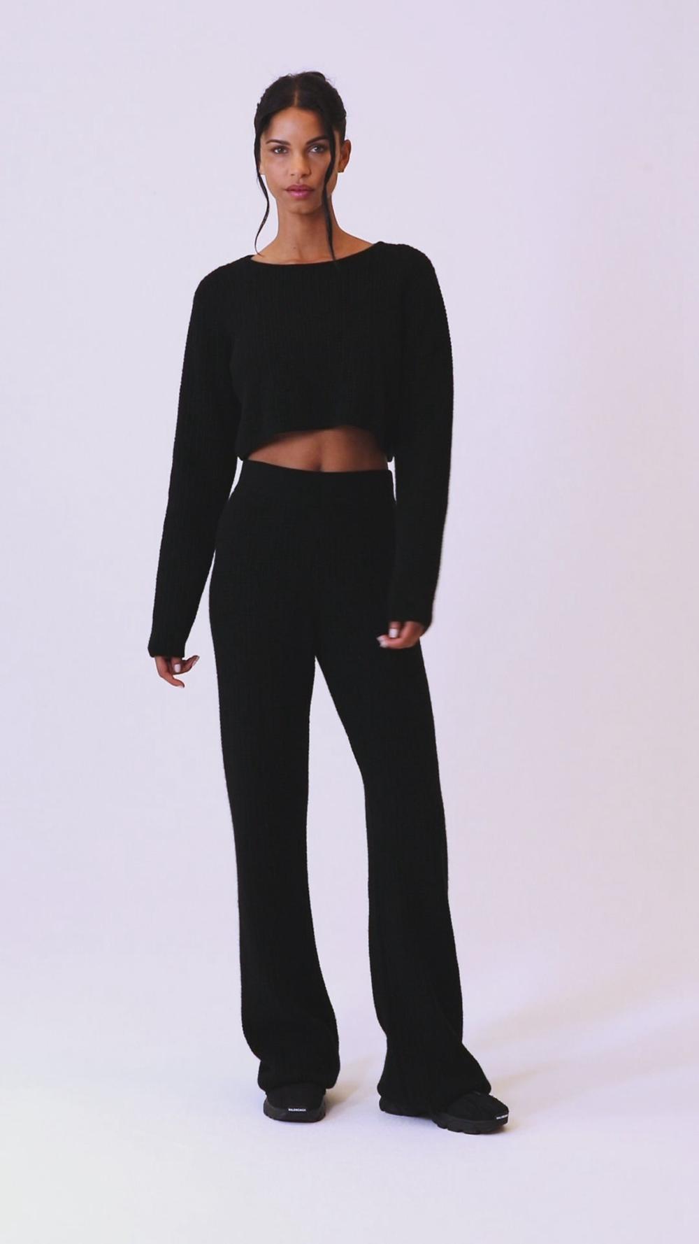 Manga Larga Alo Yoga Cashmere Plush Waffle Cropped Mujer Toasted Almond | Mexico  VXT-539216