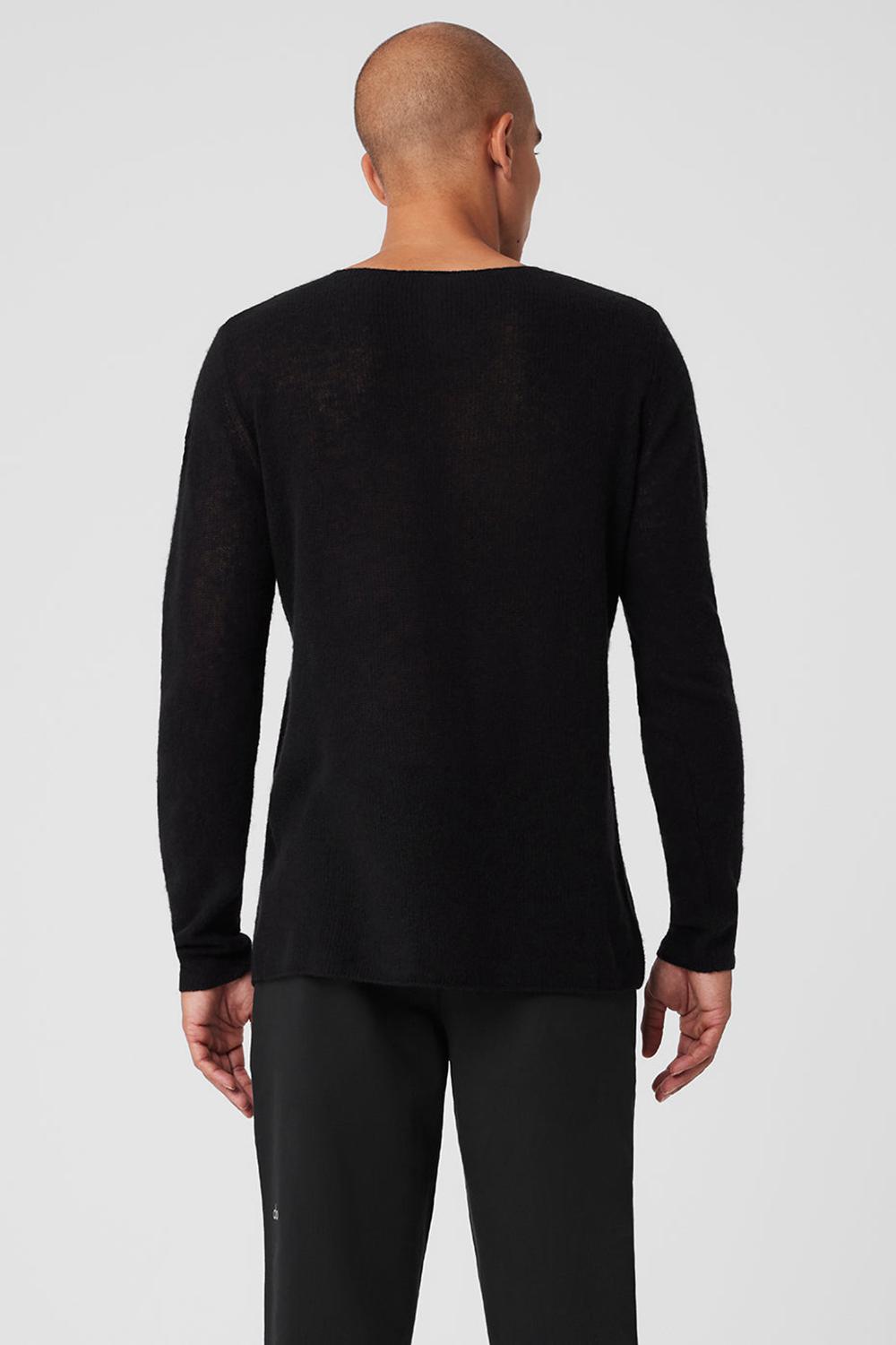 Manga Larga Alo Yoga Cashmere Reform Hombre Negros | Mexico  PHK-149326