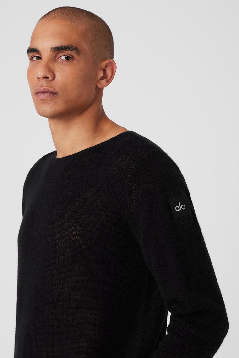 Manga Larga Alo Yoga Cashmere Reform Hombre Negros | Mexico  PHK-149326