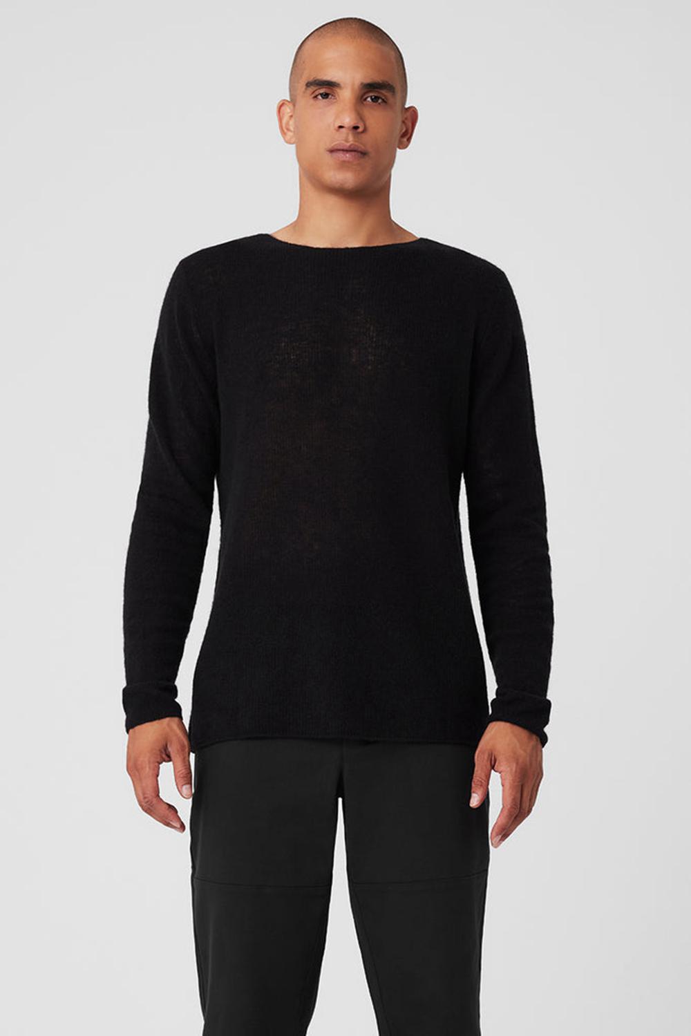 Manga Larga Alo Yoga Cashmere Reform Hombre Negros | Mexico  PHK-149326