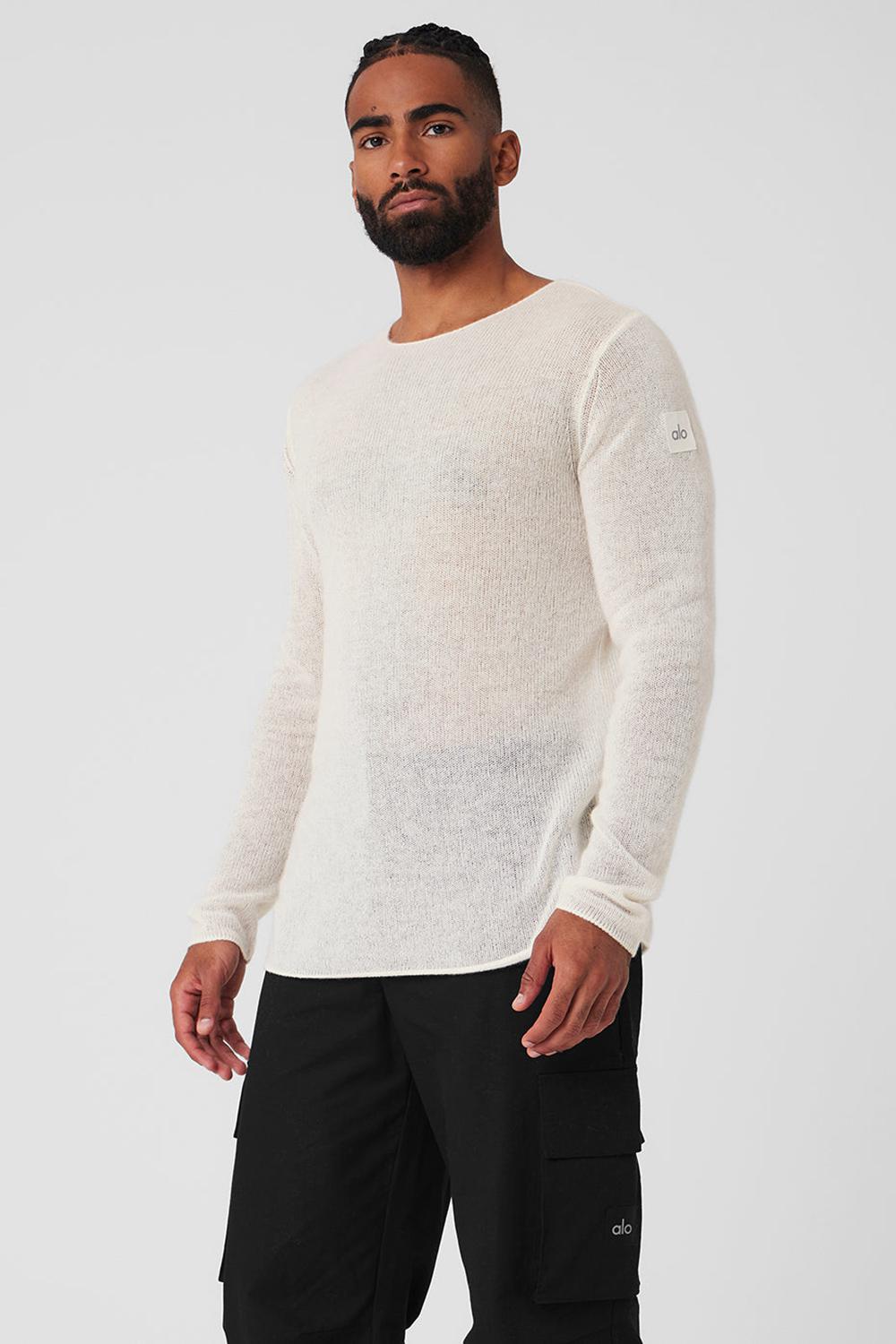 Manga Larga Alo Yoga Cashmere Reform Hombre Ivory | Mexico  CQX-986712