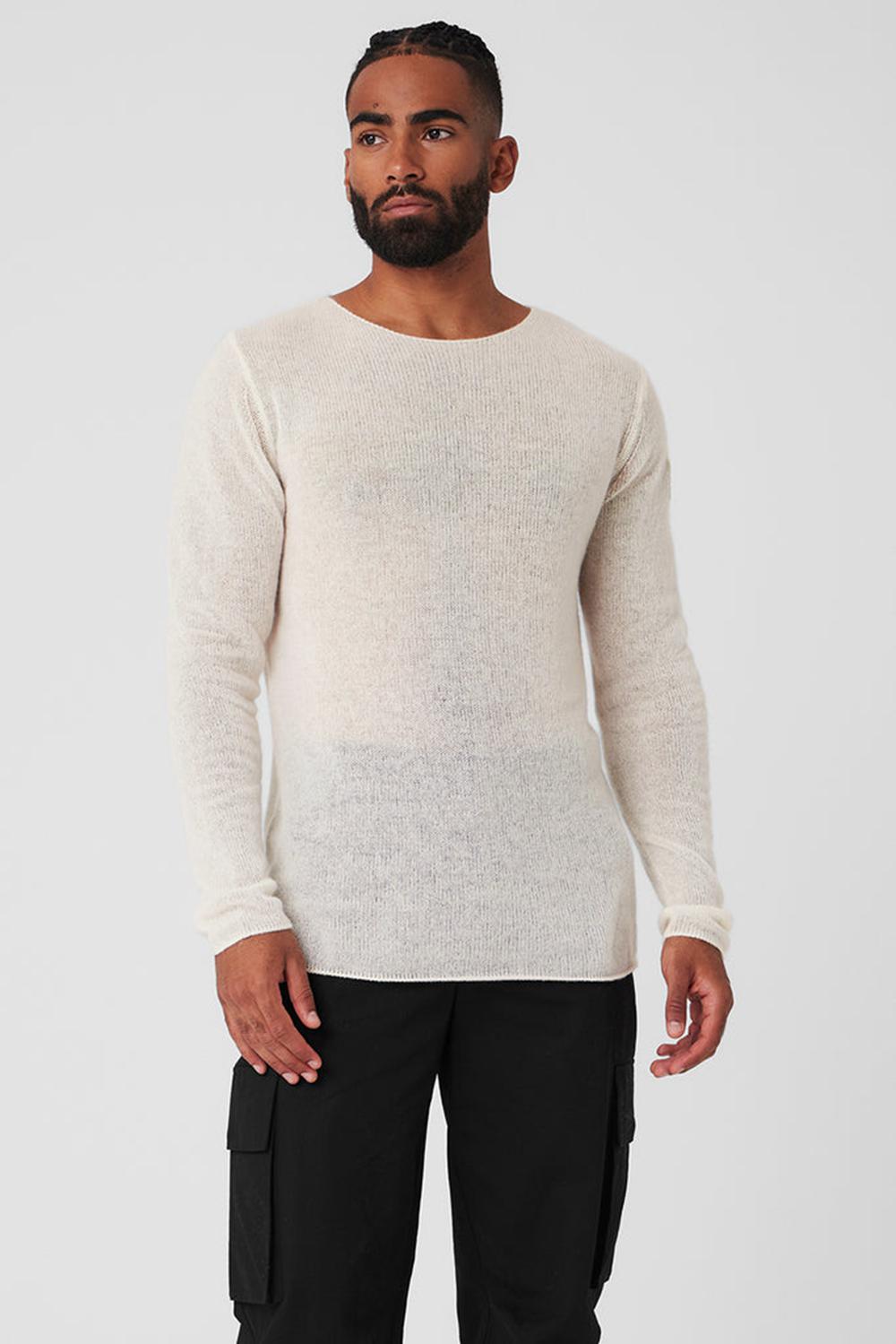 Manga Larga Alo Yoga Cashmere Reform Hombre Ivory | Mexico  CQX-986712