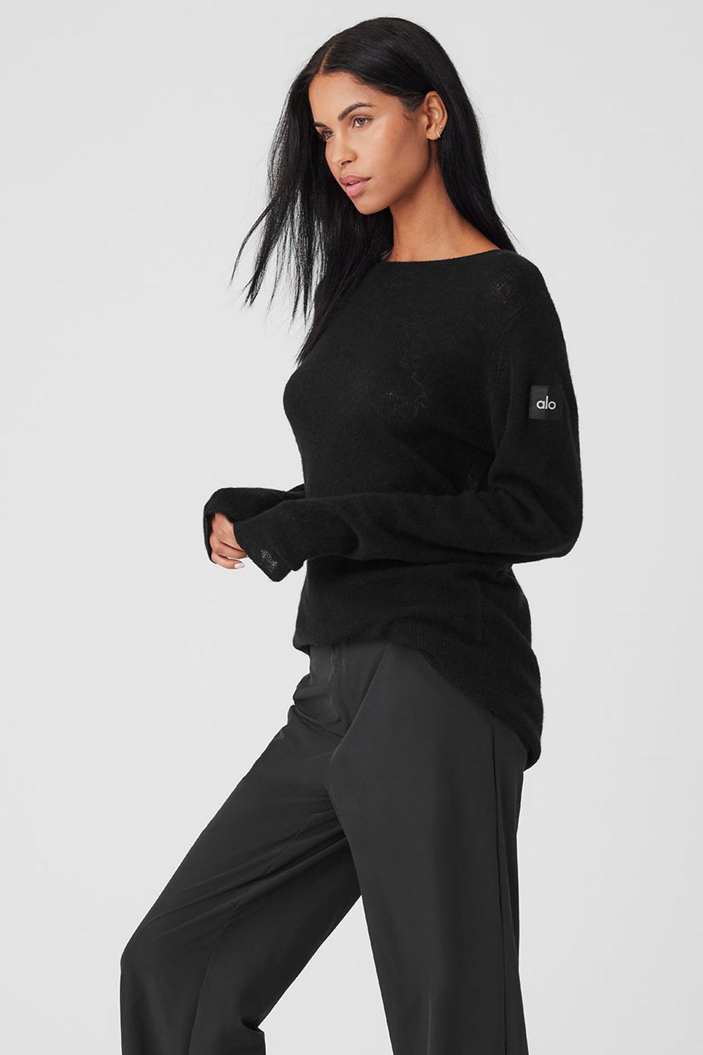 Manga Larga Alo Yoga Cashmere Reform Mujer Negros | Mexico  IHJ-183279