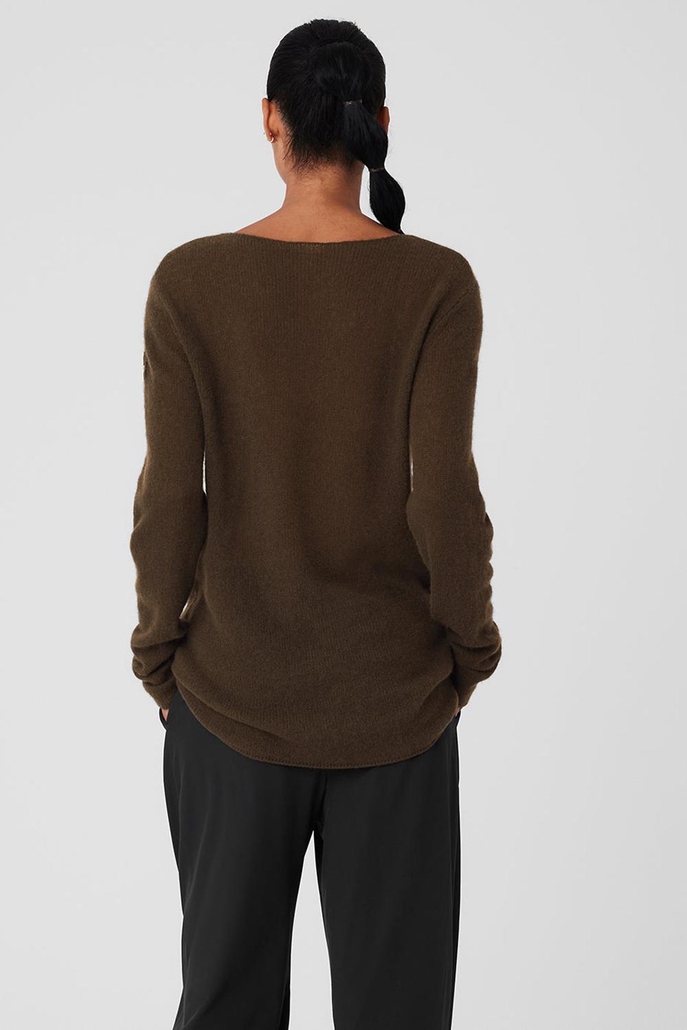 Manga Larga Alo Yoga Cashmere Reform Mujer Espresso | Mexico  UZO-673150